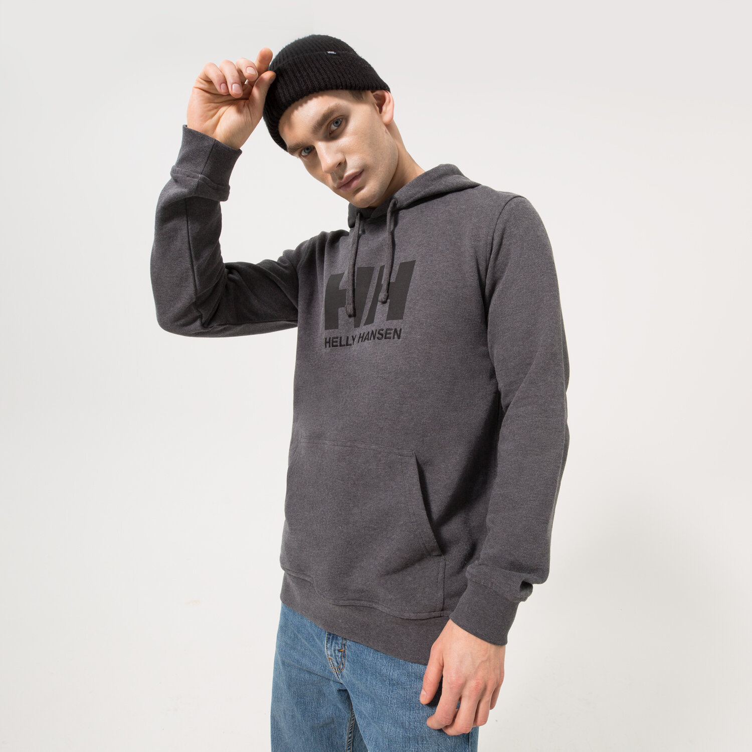 Bărbați bluză HELLY HANSEN BLUZĂ CU GLUGĂ HH LOGO HOODIE 33977981 Gri