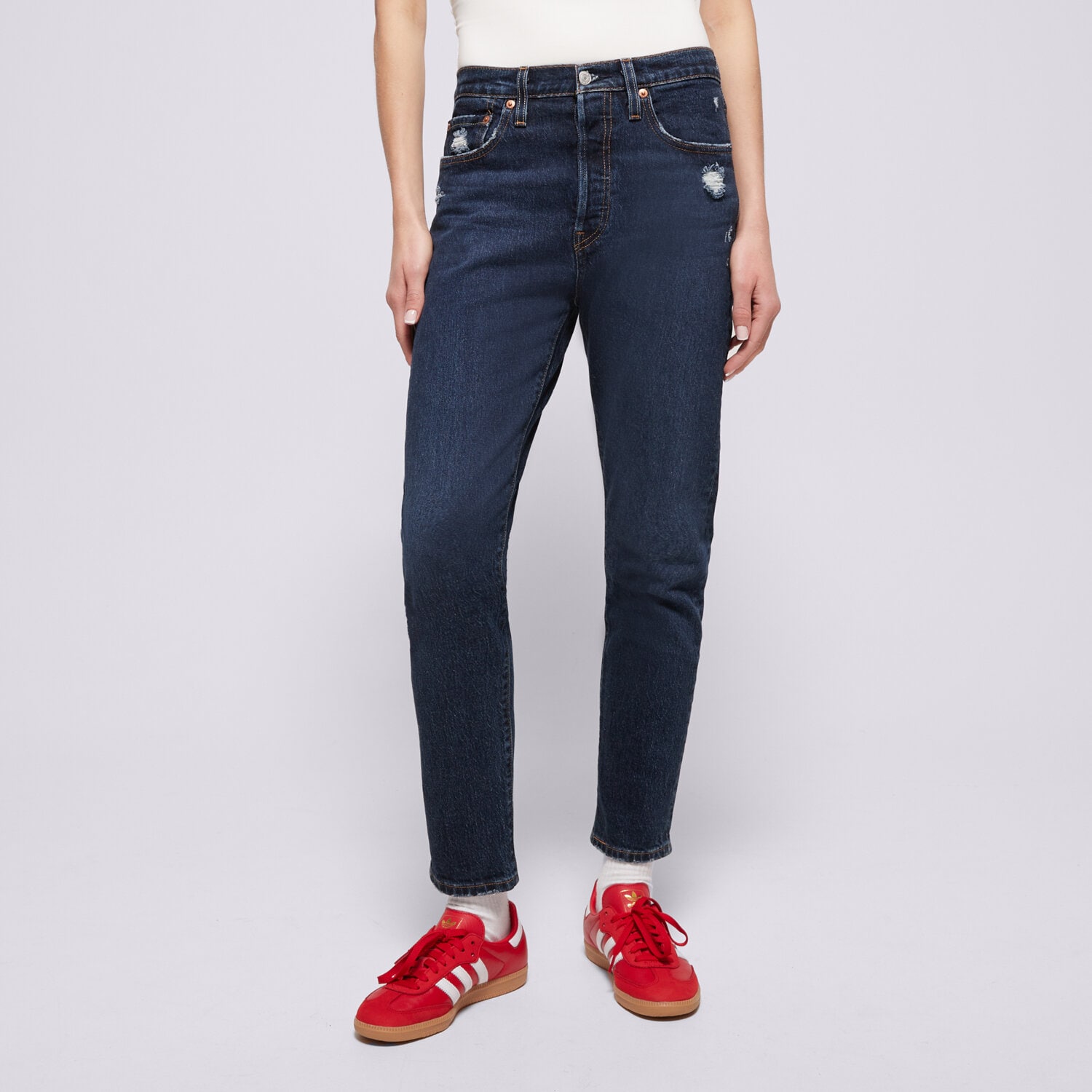 Femei pantaloni LEVI'S PANTALONI  501 SKINNY 29502-0201 Bleumarin