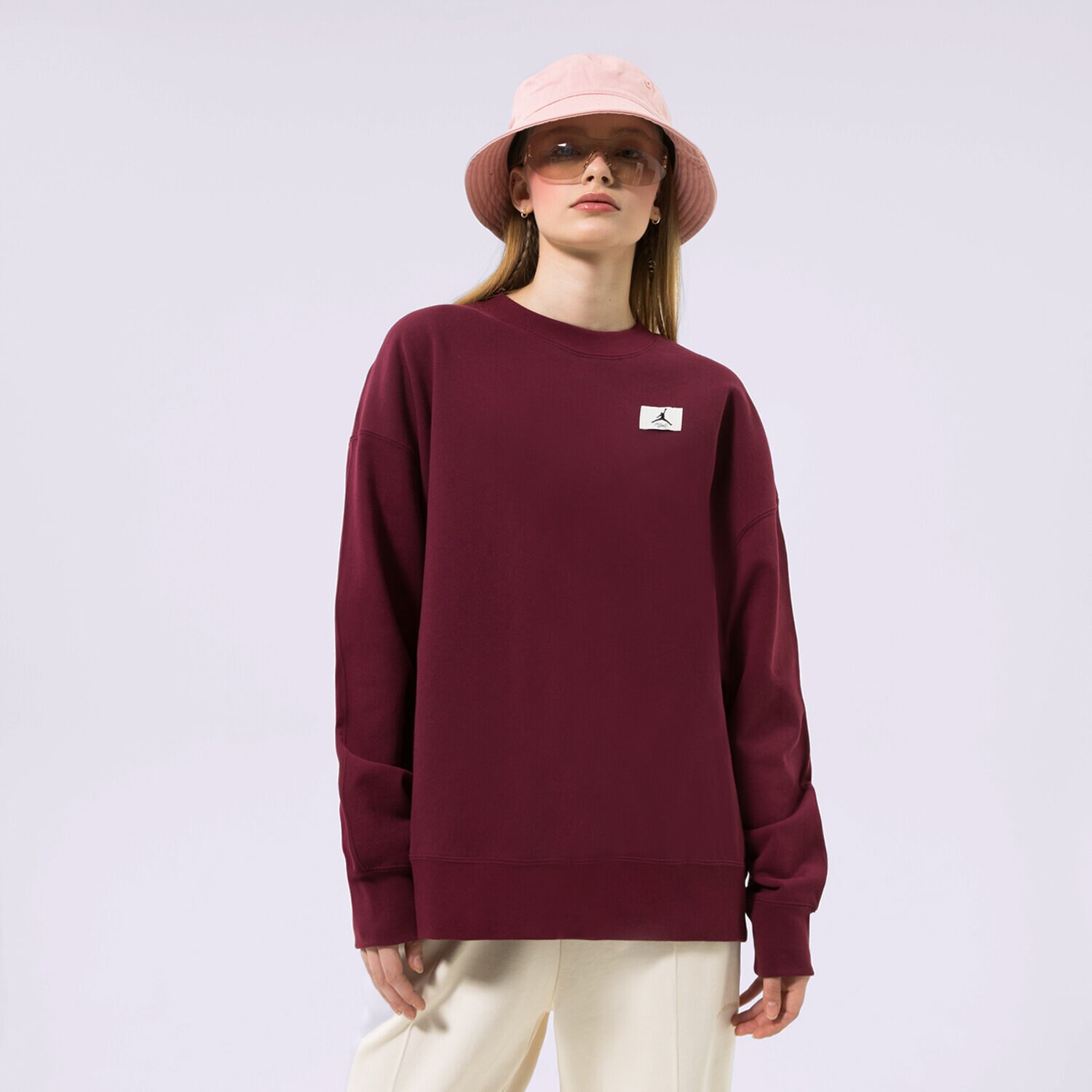 Femei bluză JORDAN BLUZĂ W J FLT FLC CREW DQ4599-645 Bordo