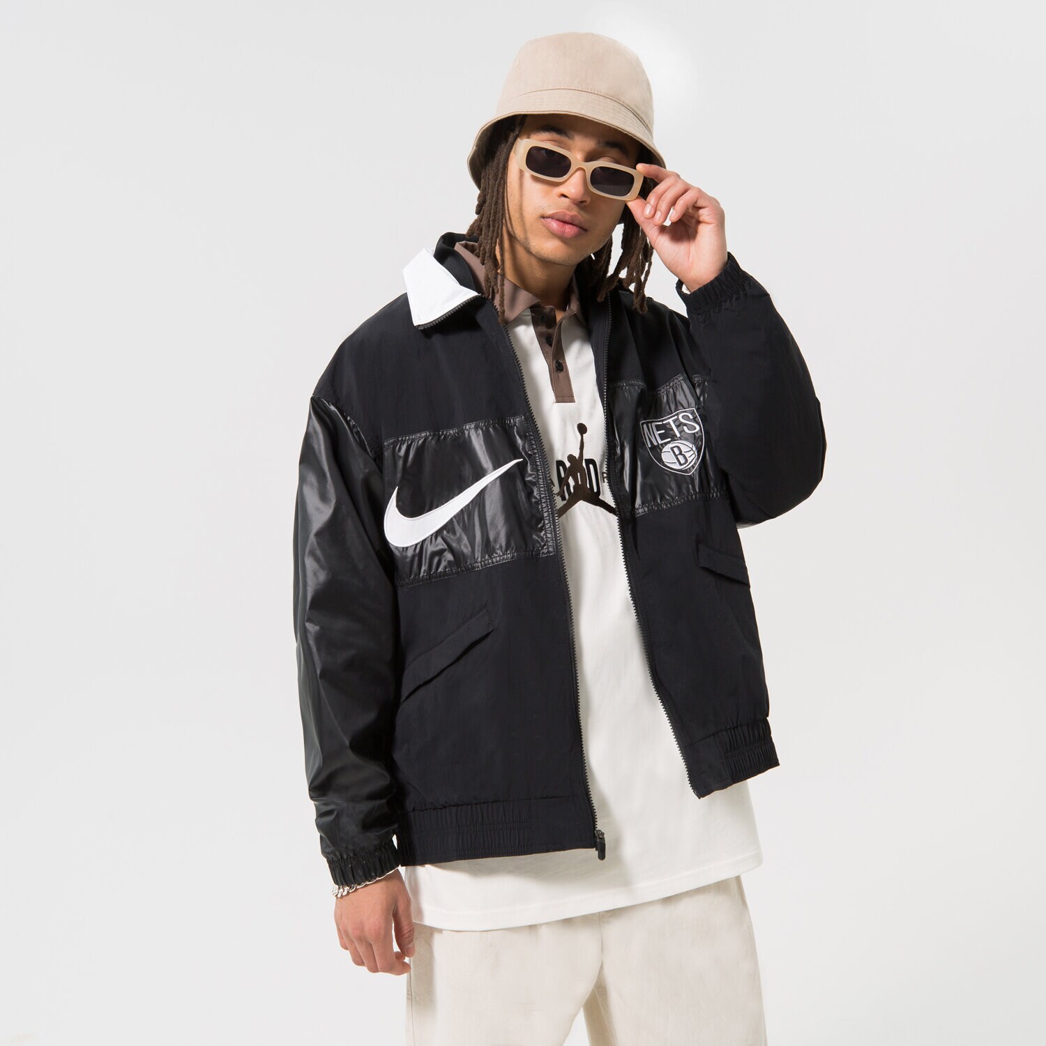 Bărbați jachetă NIKE JACHETĂ BKN M NK LTWT JKT CTS GX NBA DR9197-010 Negru