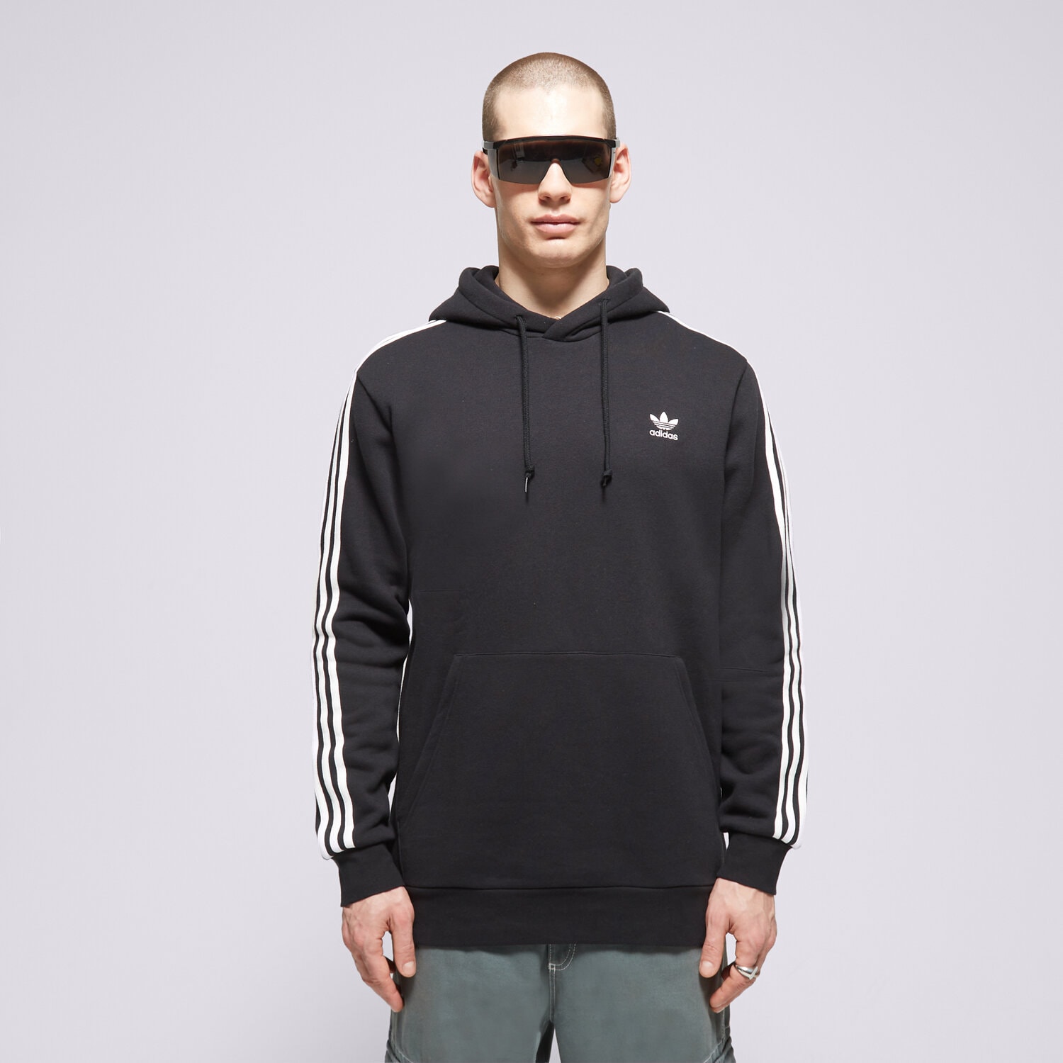 Bărbați bluză ADIDAS BLUZĂ CU GLUGĂ 3-STRIPES HOODY IA6346 Negru