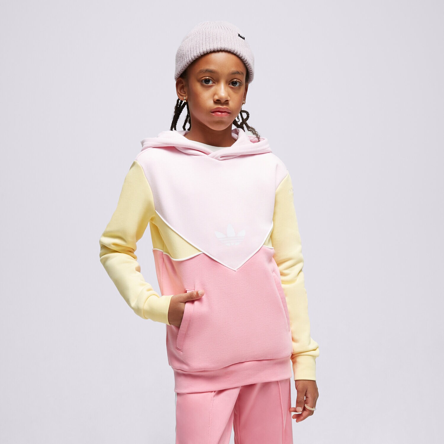 Copii bluză ADIDAS BLUZĂ CU GLUGĂ HOODIE GIRL H60090 Roz