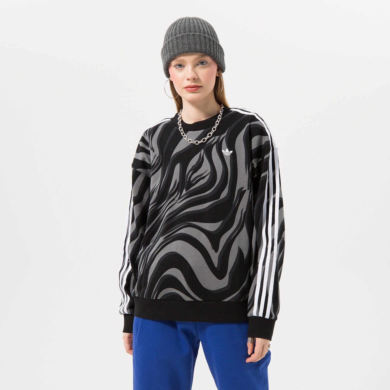 Femei bluză ADIDAS BLUZĂ AOP SWEATSHIRT IJ8188 Negru