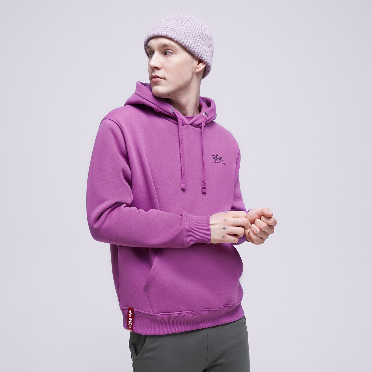 Bărbați bluză ALPHA INDUSTRIES BLUZĂ CU GLUGĂ BASIC 196318677 Violet