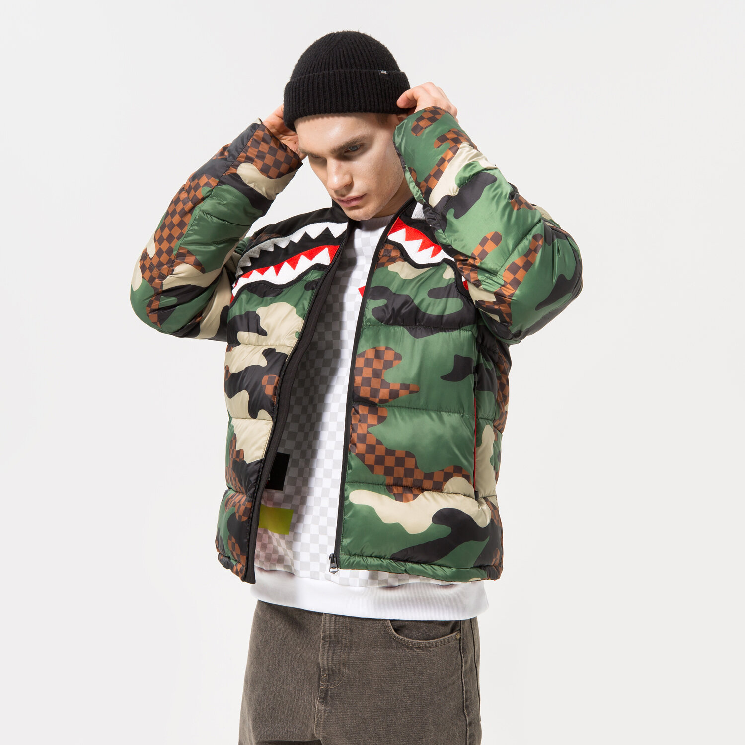 Bărbați eacă de iarnă SPRAYGROUND JACHETĂ DE IARNĂ DOWN JACKET CHECK 21SFW016 Mulicolor