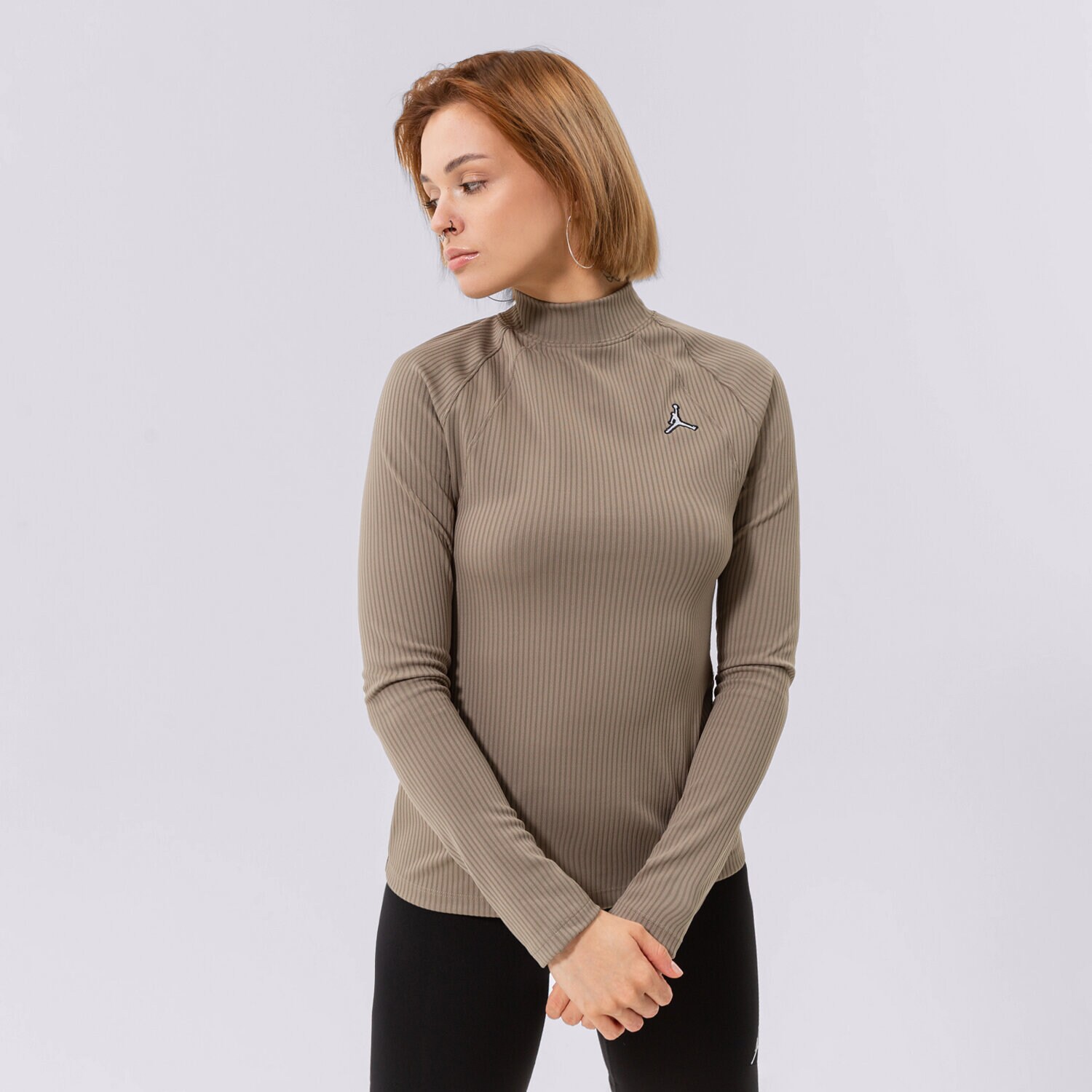 Femei tricou JORDAN TRICOU W J FLIGHT LS RIB TOP DV1420-351 Verde