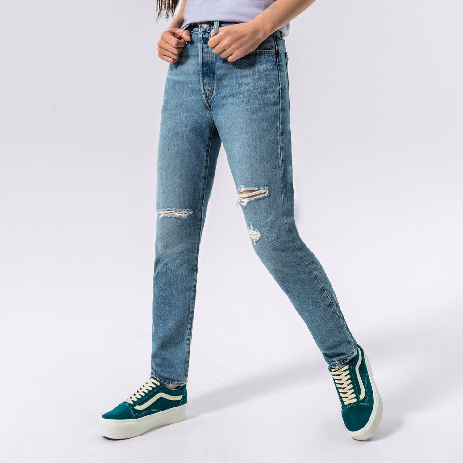 Femei pantaloni LEVI'S PANTALONI  501 SKINNY 29502-0230 Albastru