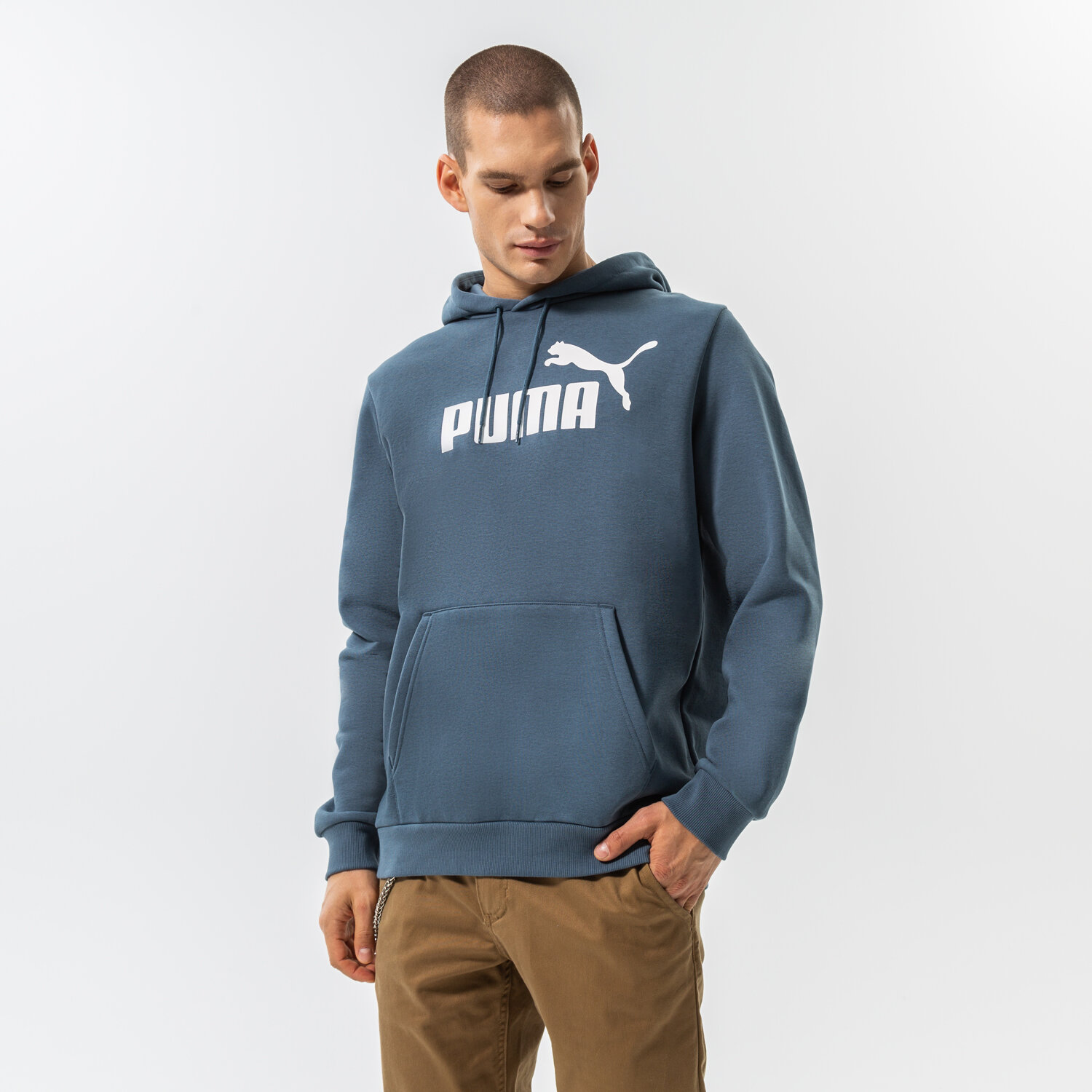 Bărbați bluză PUMA BLUZĂ CU GLUGĂ ESS BIG LOGO HOODIE FL (S) 586687 10 Bleumarin