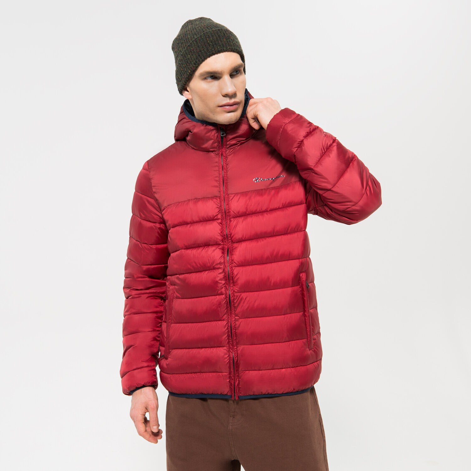 Bărbați eacă de iarnă CHAMPION JACHETĂ DE IARNĂ HOODED JACKET 218073RS506 Bordo