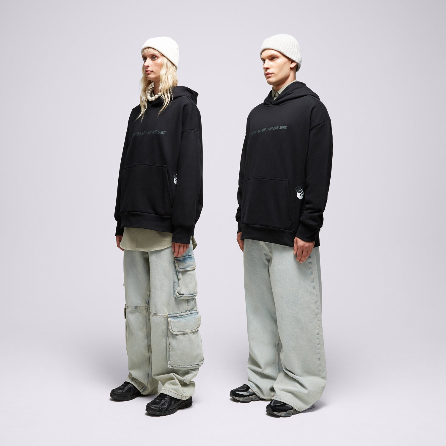 Femei bluză S.NOW JOB SIZEER HOODIE “I THINK I DO” BLACK SI123BLU50002 Negru