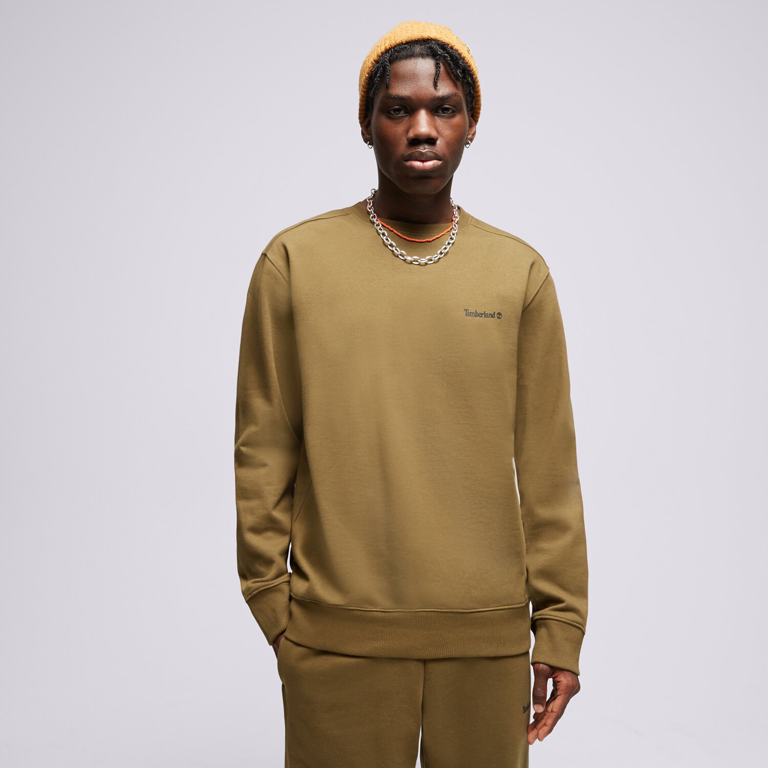 Bărbați bluză TIMBERLAND BLUZĂ SMALL LOGO PRINT CREW NECK TB0A5PDV3021 Kaki