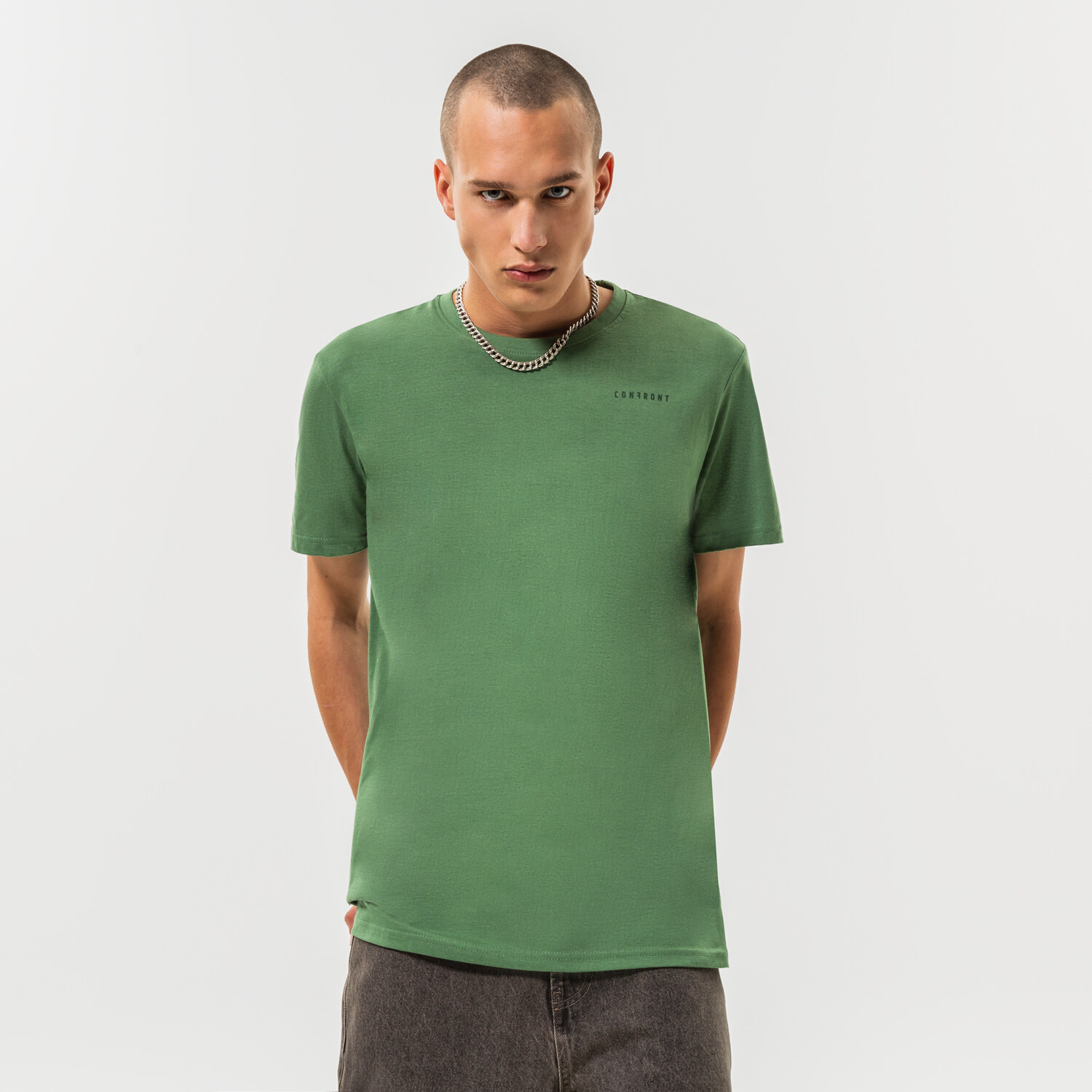 Bărbați tricou CONFRONT TRICOU CONFRONT BASIC TRICOU CF322TSM90001 Verde