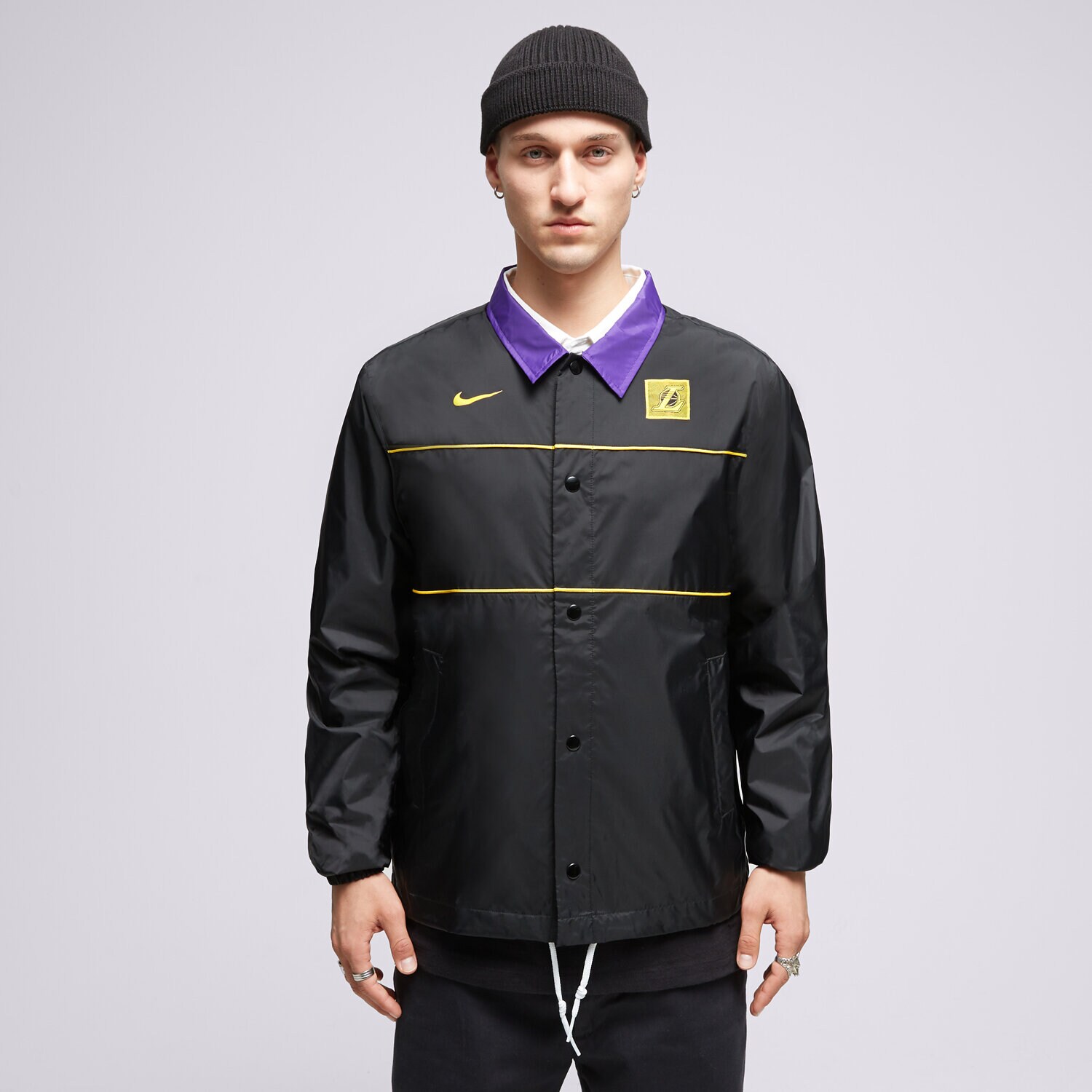 Bărbați jachetă NIKE JACHETĂ LAL MNK JKT LTWT CTS NBA DX9839-010 Negru