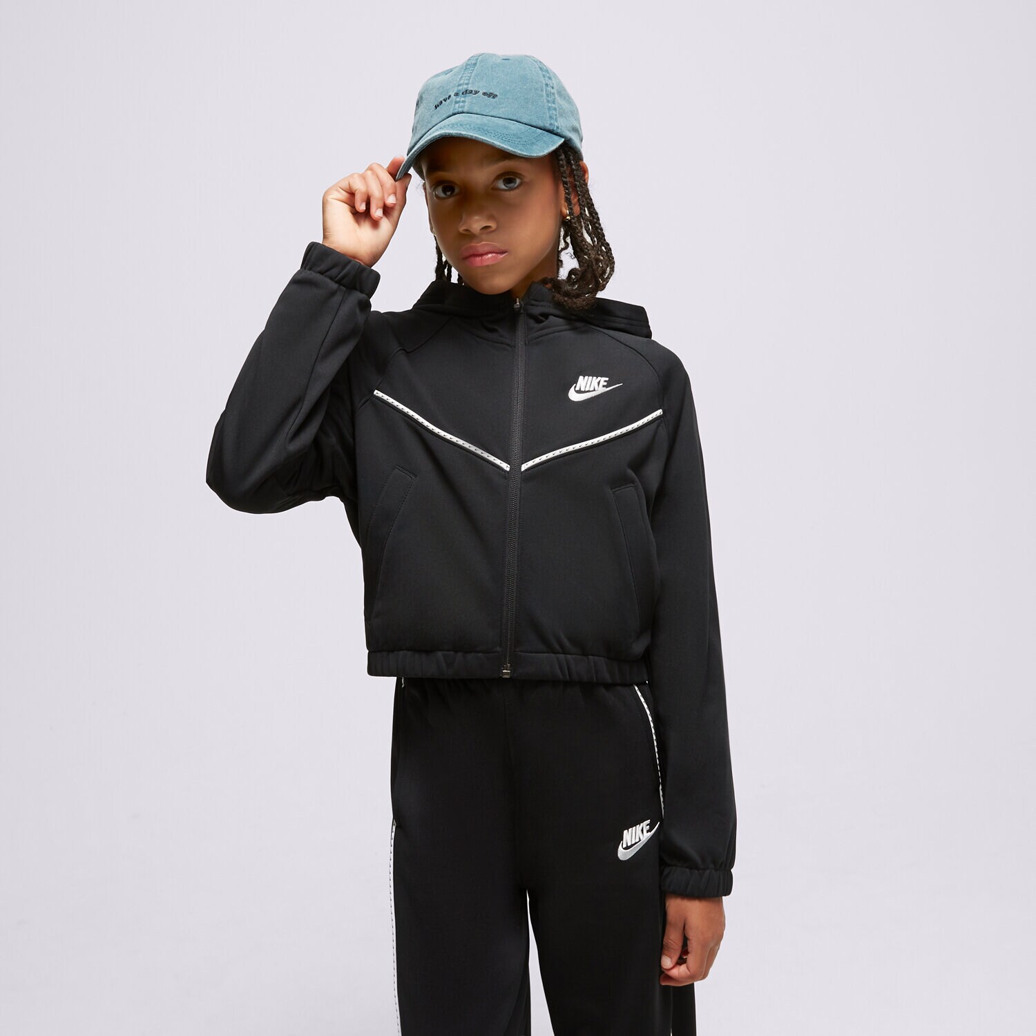 Copii tricou NIKE SET G NSW HR TRACKSUIT HD FZ GIRL FD2948-010 Negru