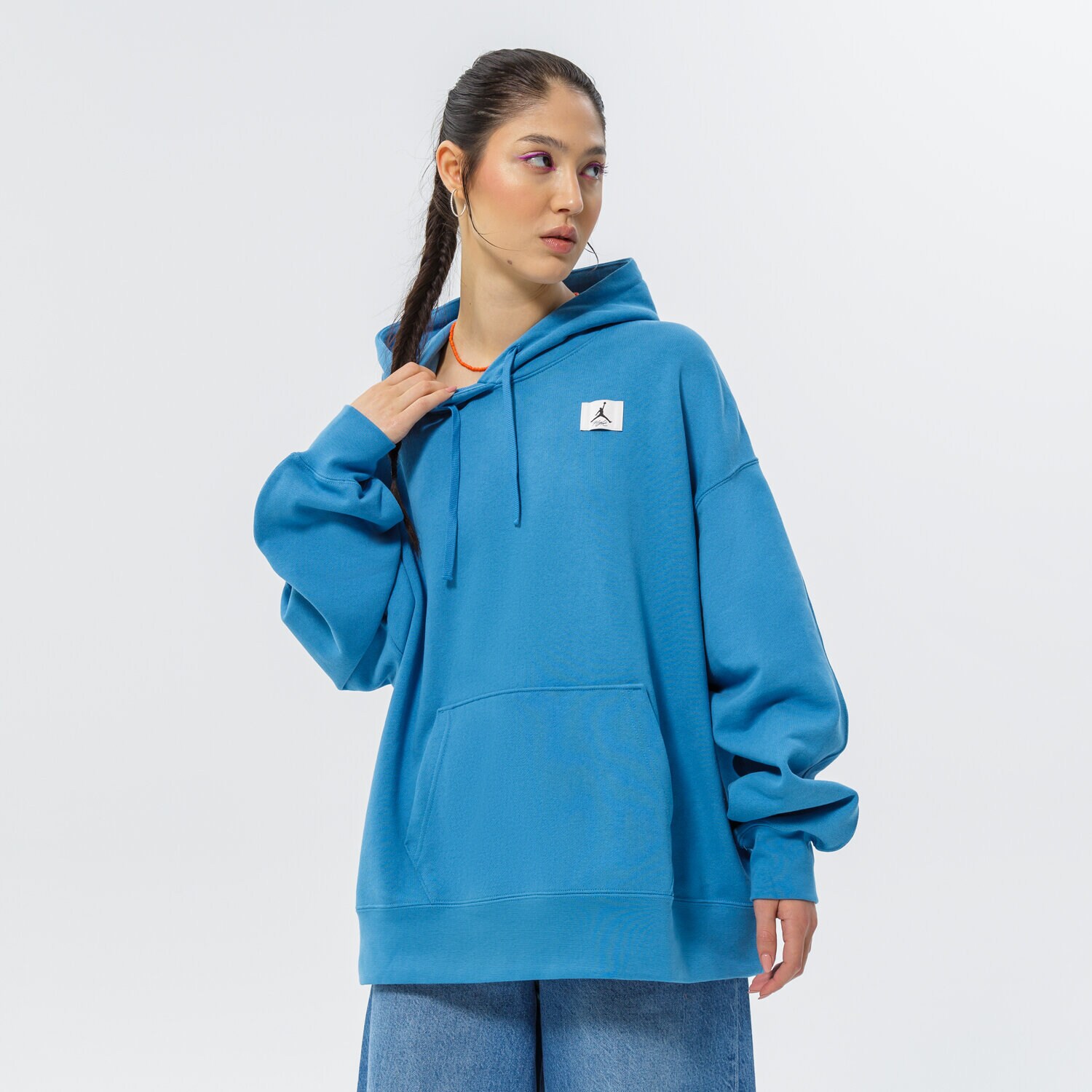 Femei bluză JORDAN BLUZĂ CU GLUGĂ W J FLT FLC HOODIE DQ4603-469 Albastru