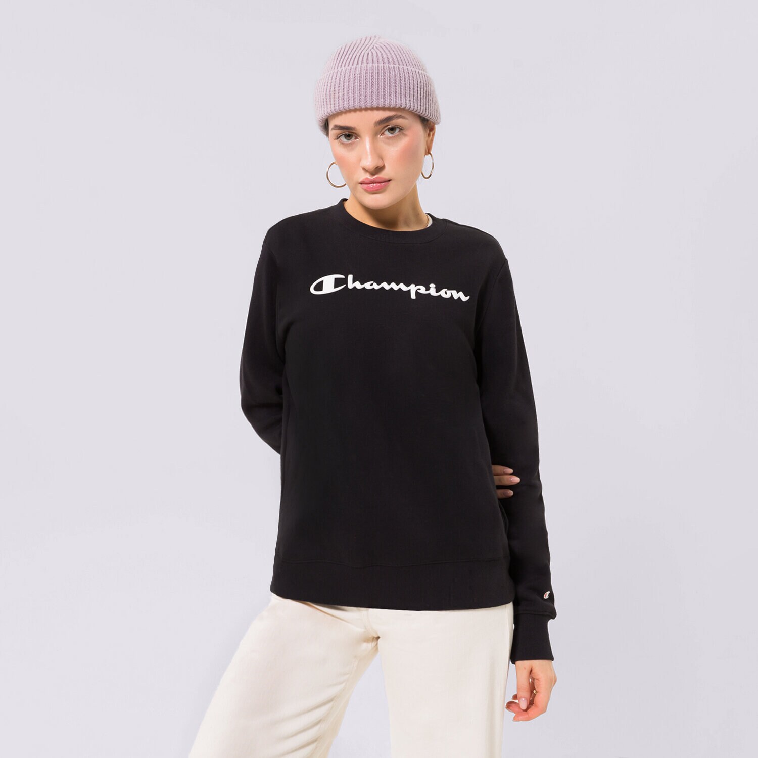 Femei bluză CHAMPION BLUZĂ CREWNECK SWEATSHIRT 115391KK001 Negru