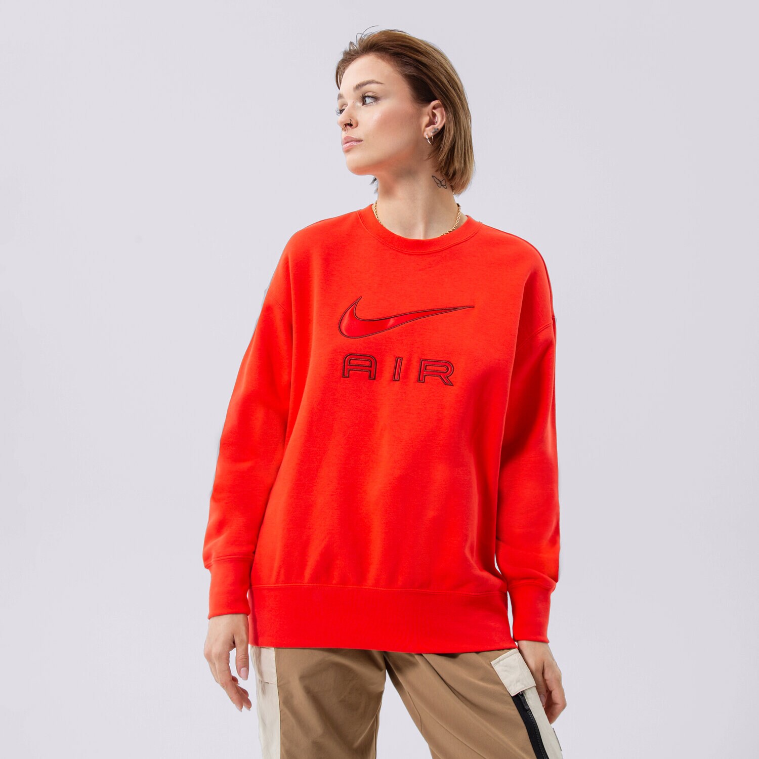 Femei bluză NIKE AIR FLEECE CREW SWEATSHIRT DQ6567-696 Roșu