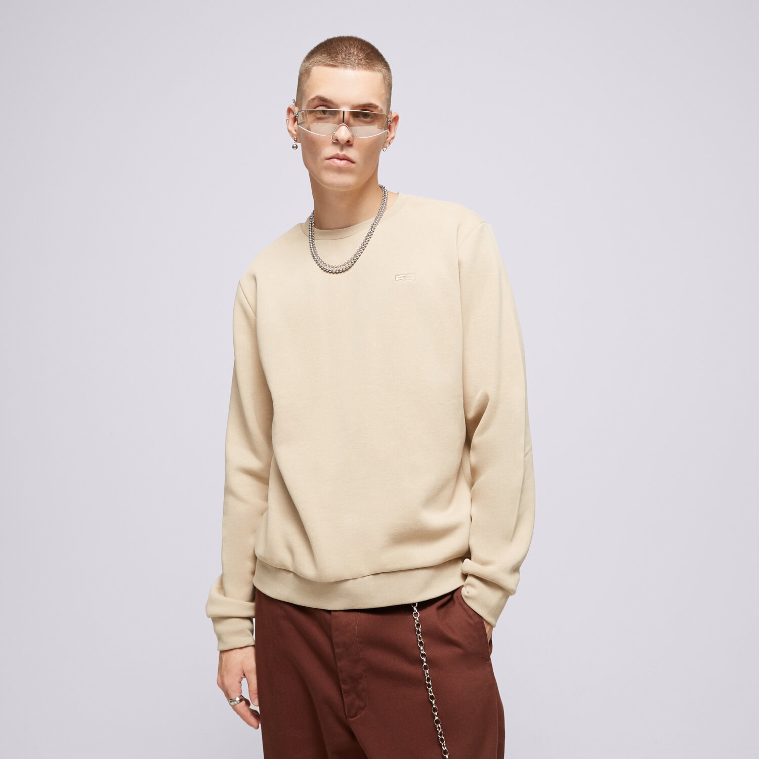 Bărbați bluză CONFRONT BLUZĂ ESSENTIAL CREW BEIGE CF323BLM92001 Bej