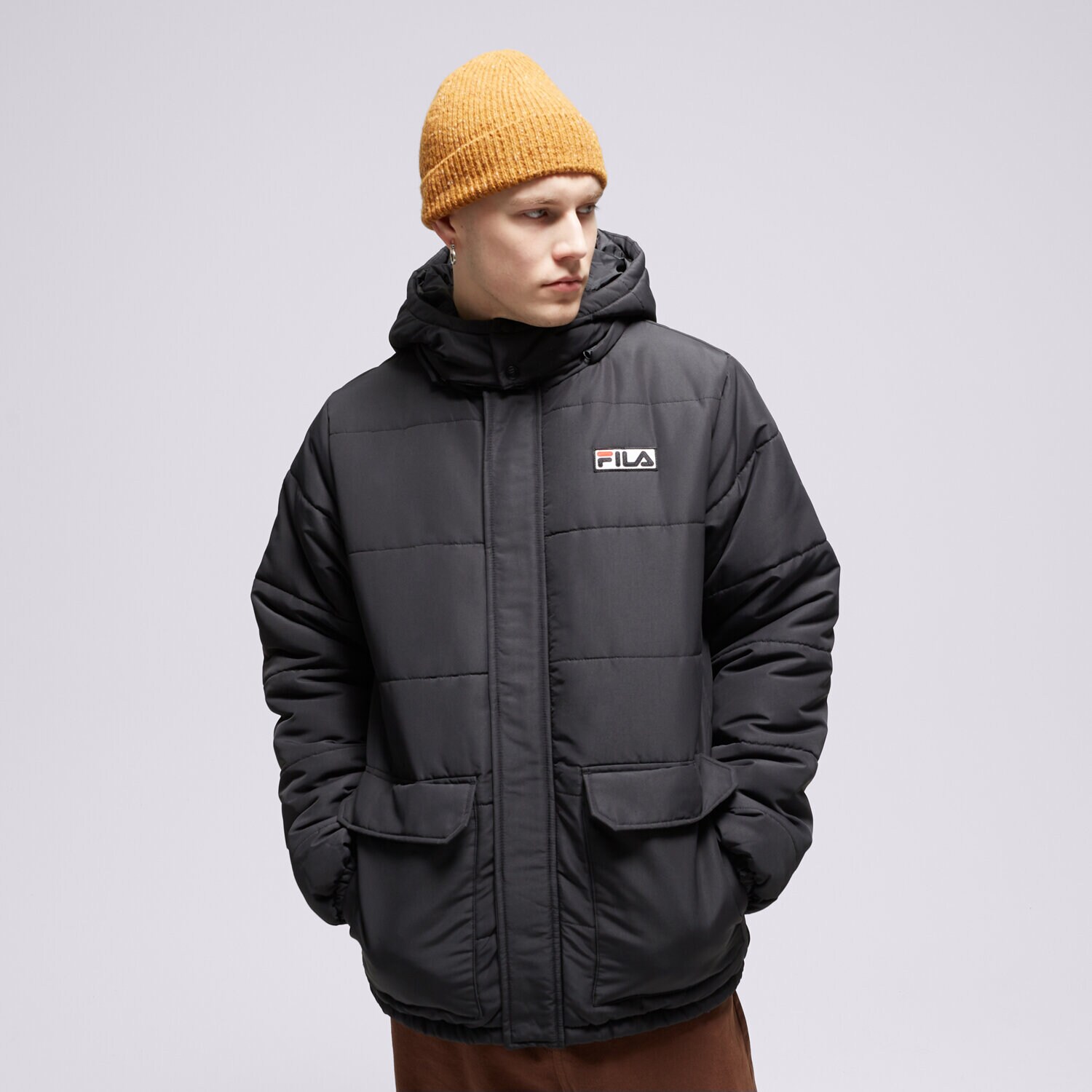 Bărbați eacă de iarnă FILA JACHETĂ MOUNTAIN PADDED JACKET FW21JDM014 Negru