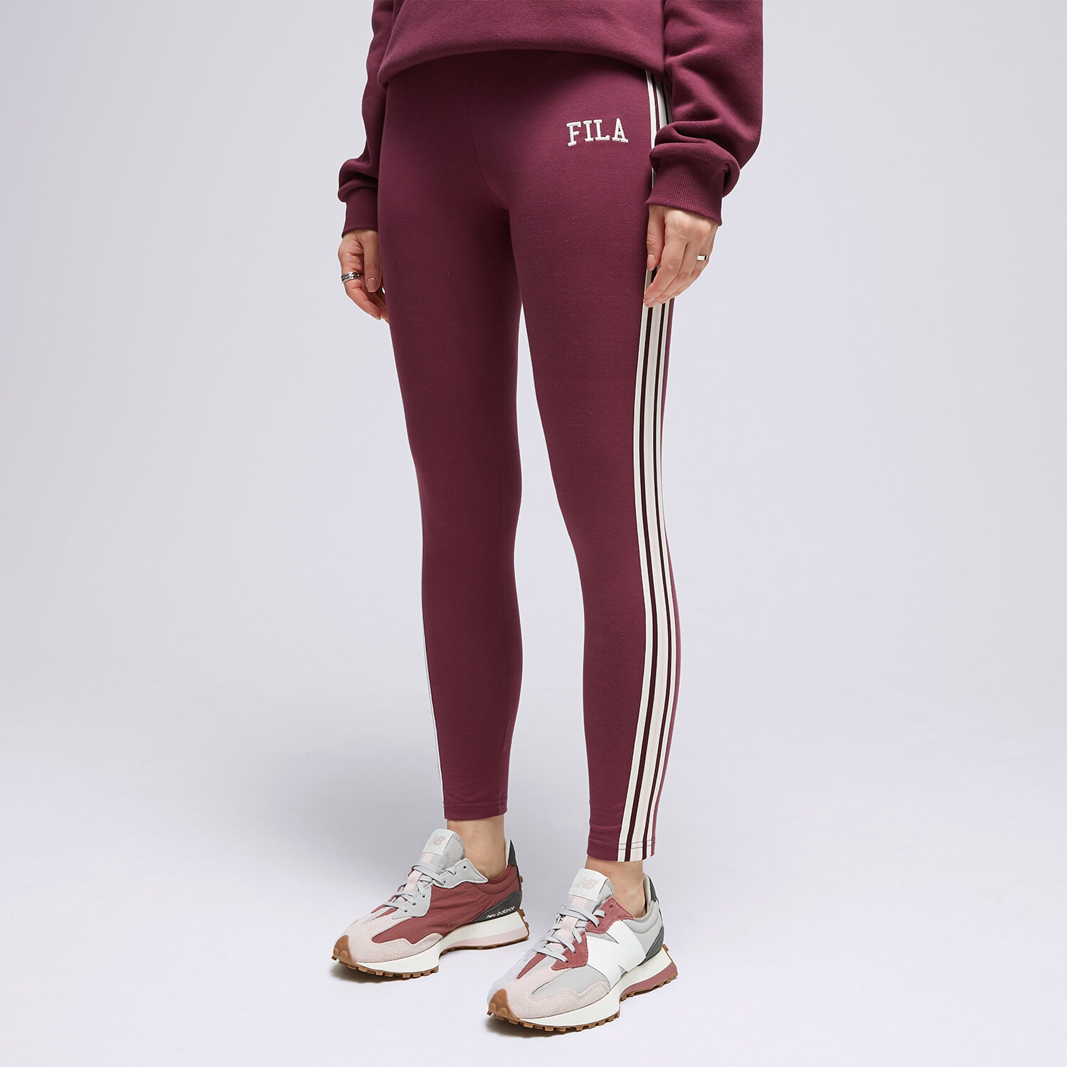 Femei pantaloni FILA COLANȚI STRIPE LEGGNG BRG/PK ADELASIAGRAPE Bordo