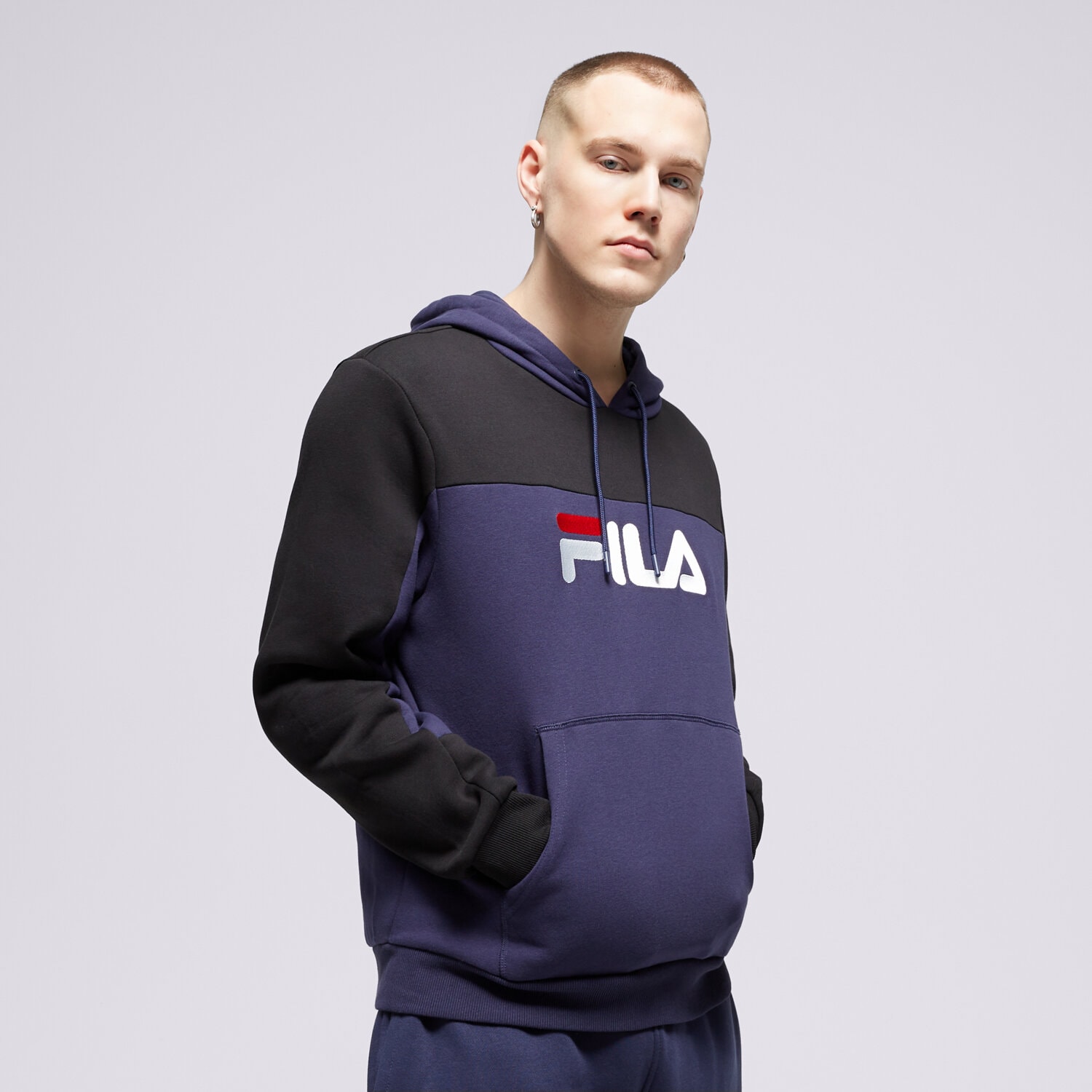 Bărbați bluză FILA BLUZĂ HANORAC FW22JDM021 Bleumarin