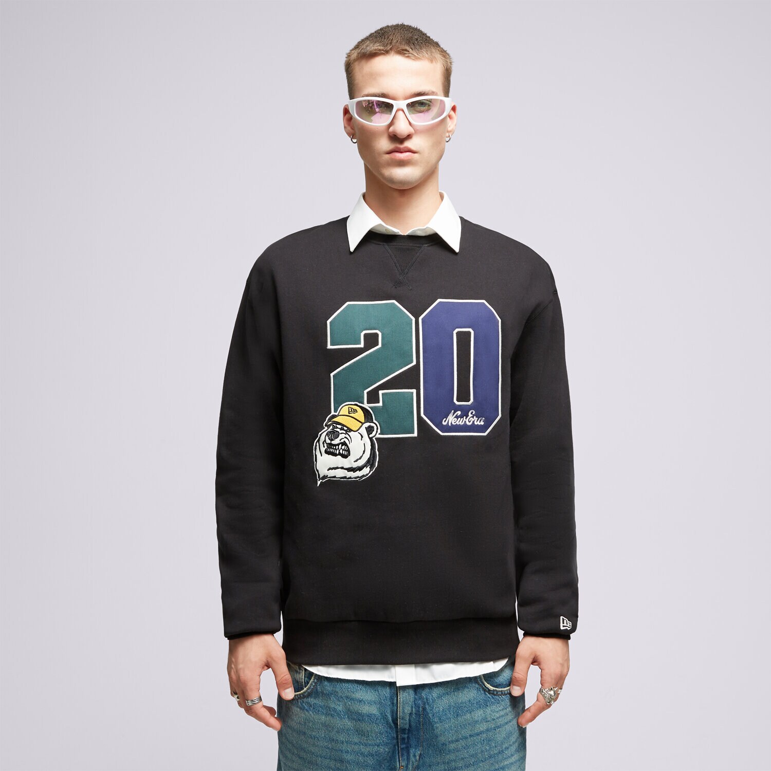 Bărbați bluză NEW ERA BLUZĂ NE CREW NECK NONE 60416402 Negru