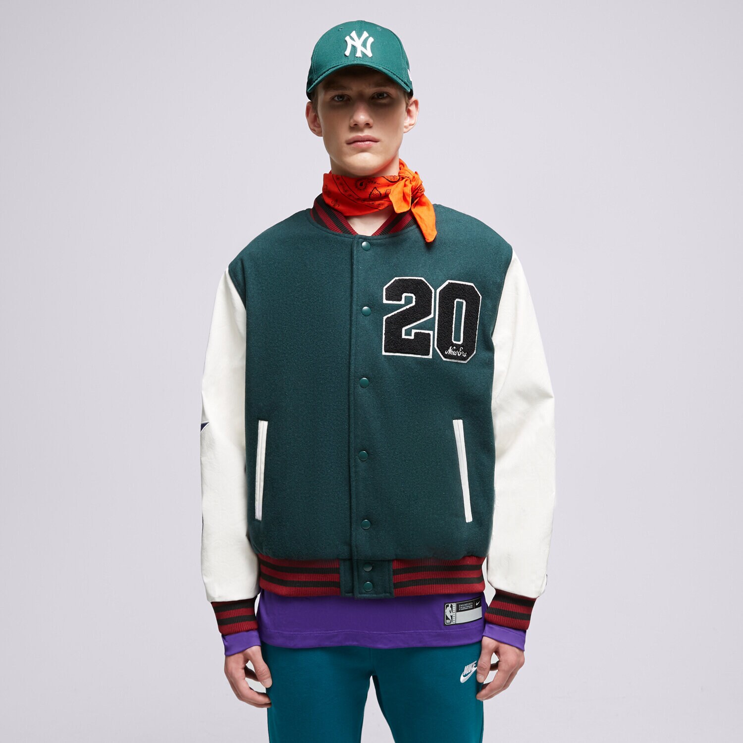 Bărbați jachetă NEW ERA JACHETĂ NE LIFESTYLE VARSITY NONE 60416401 Verde