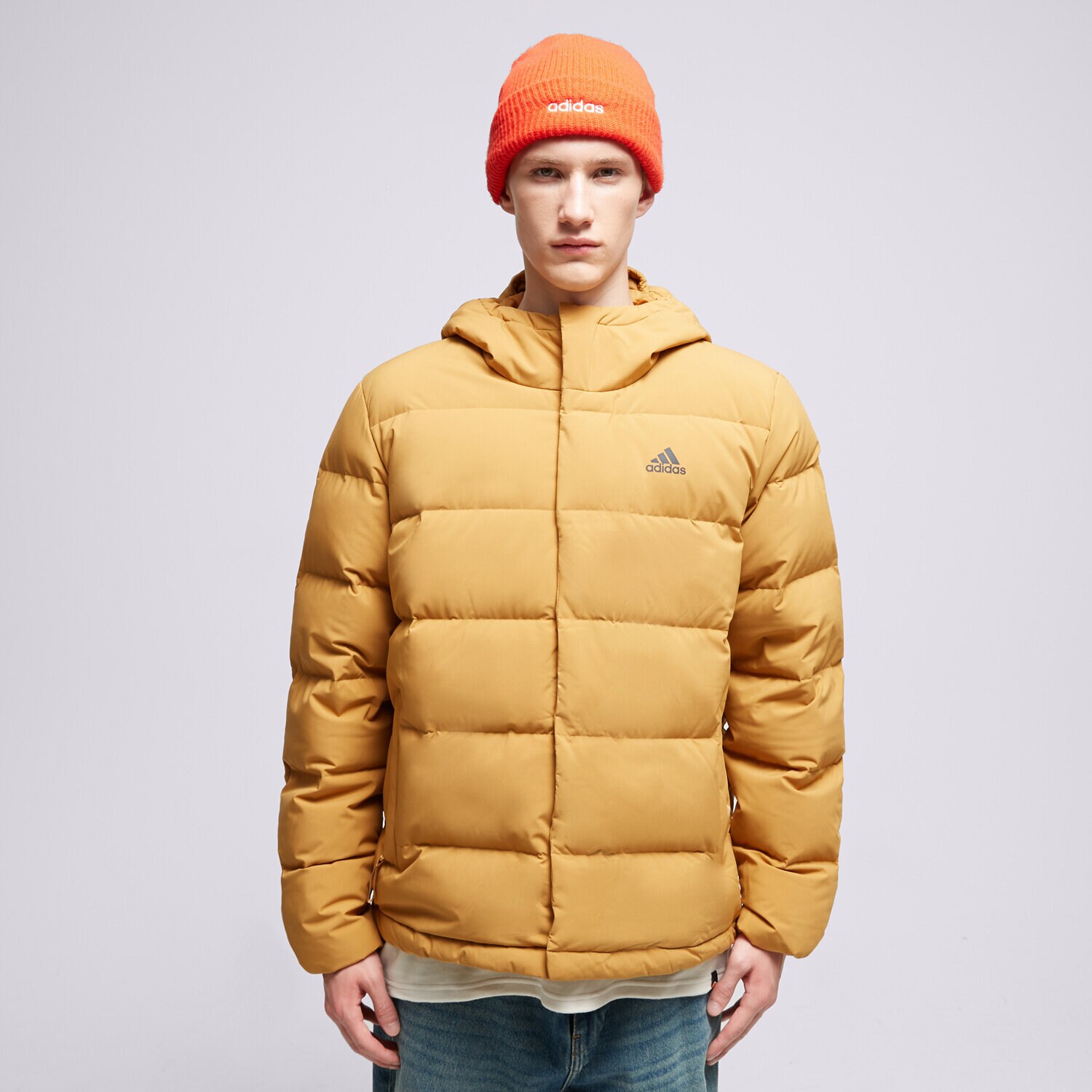 Bărbați eacă de iarnă ADIDAS JACHETĂ DE IARNĂ HELIONIC HO JKT HG8748 Galben Muștar