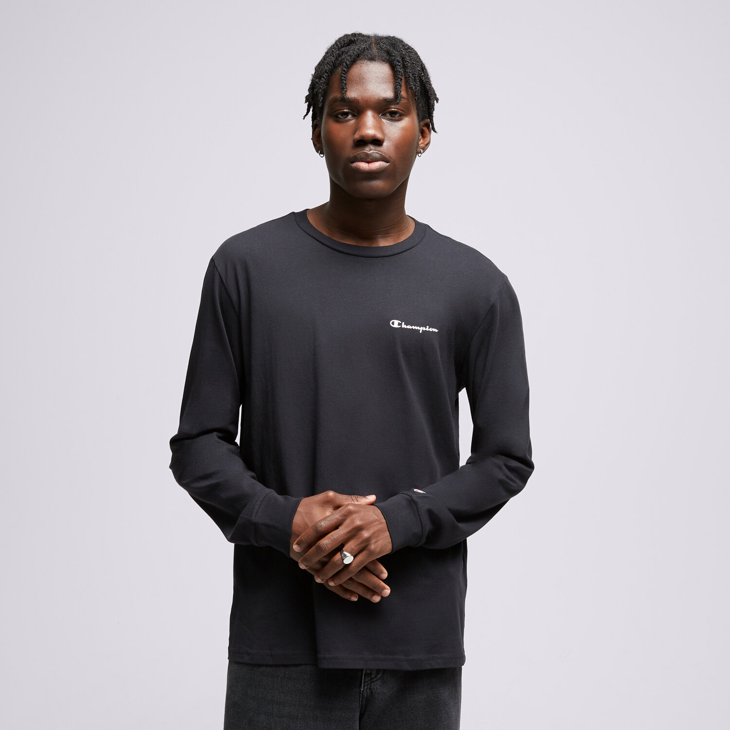 Bărbați tricou CHAMPION TRICOU LONG SLEEVE CREWNECK TRICOU 218293KK001 Negru