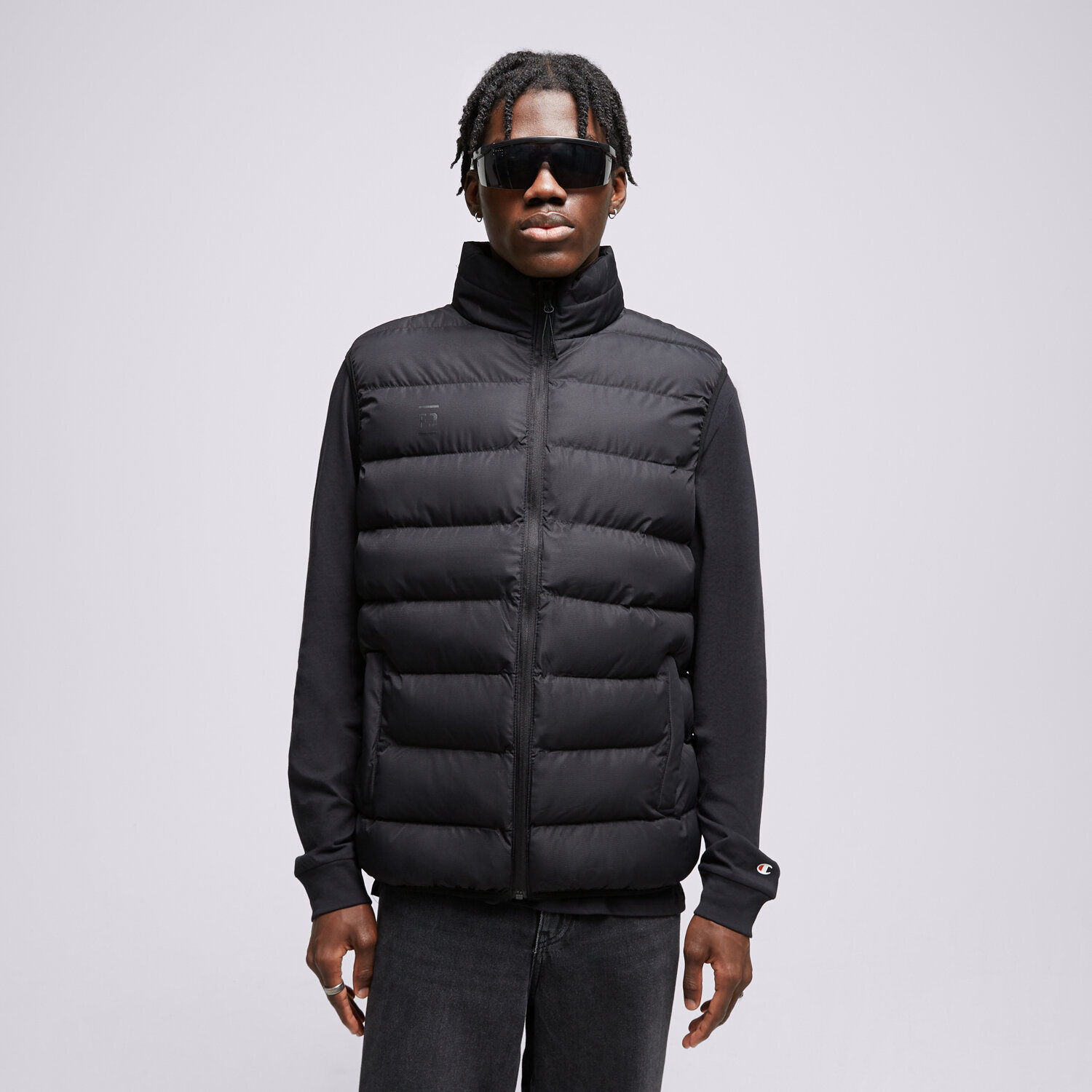 Bărbați veste CONFRONT VESTĂ ESSENTIAL VEST BLACK CF323KAM03001 Negru