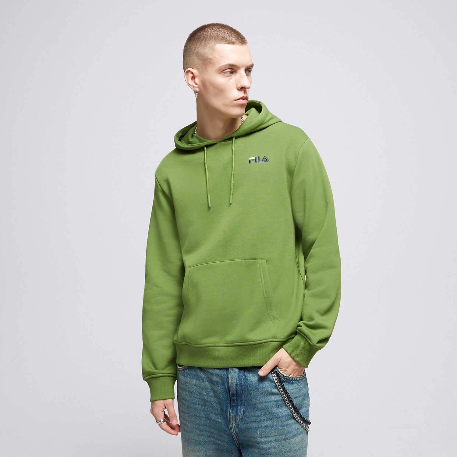 Bărbați bluză FILA BLUZĂ CU GLUGĂ RENDER FW23SPM198568 Verde