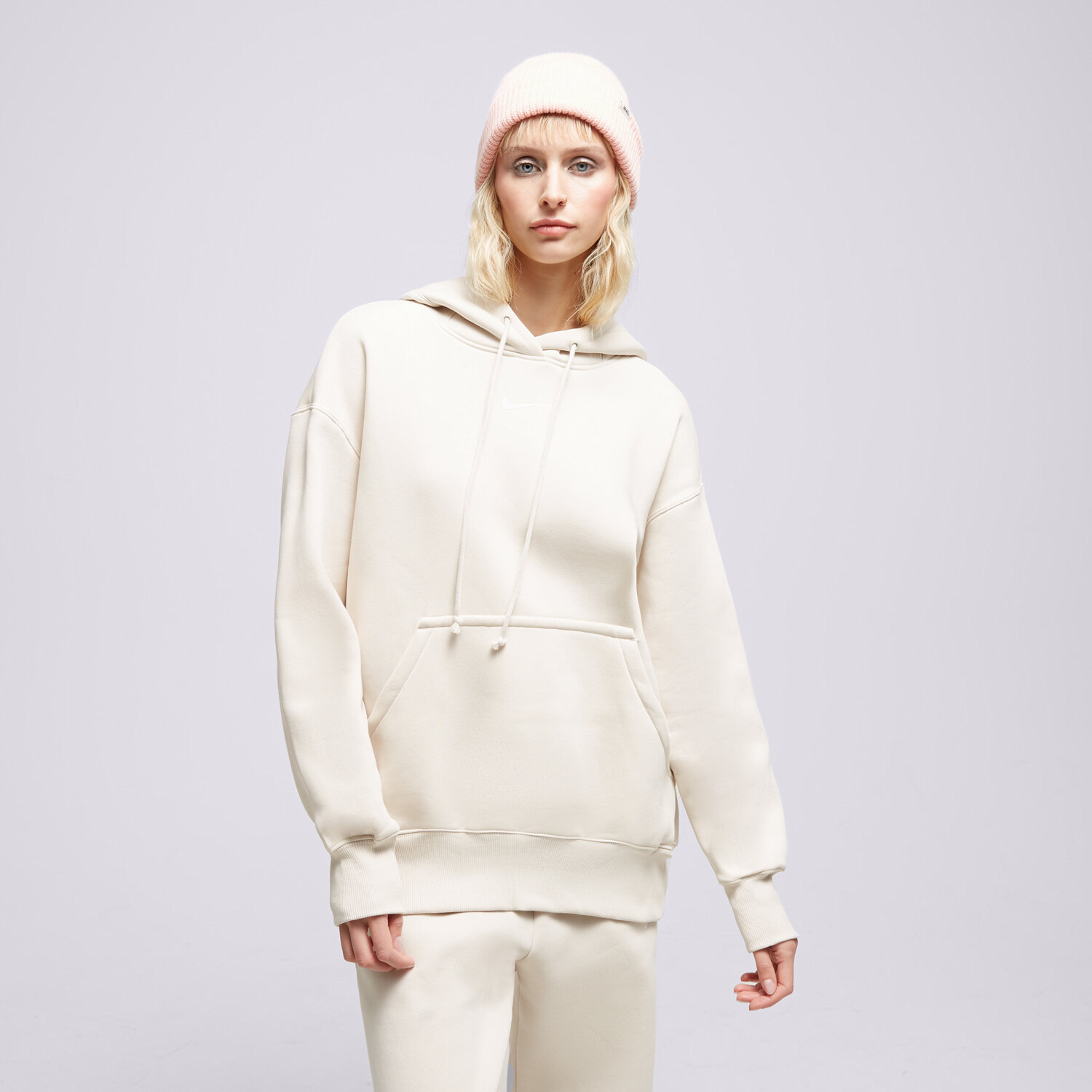 Femei bluză NIKE BLUZĂ CU GLUGĂ W NSW PHNX FLC OS DQ5860-104 Bej