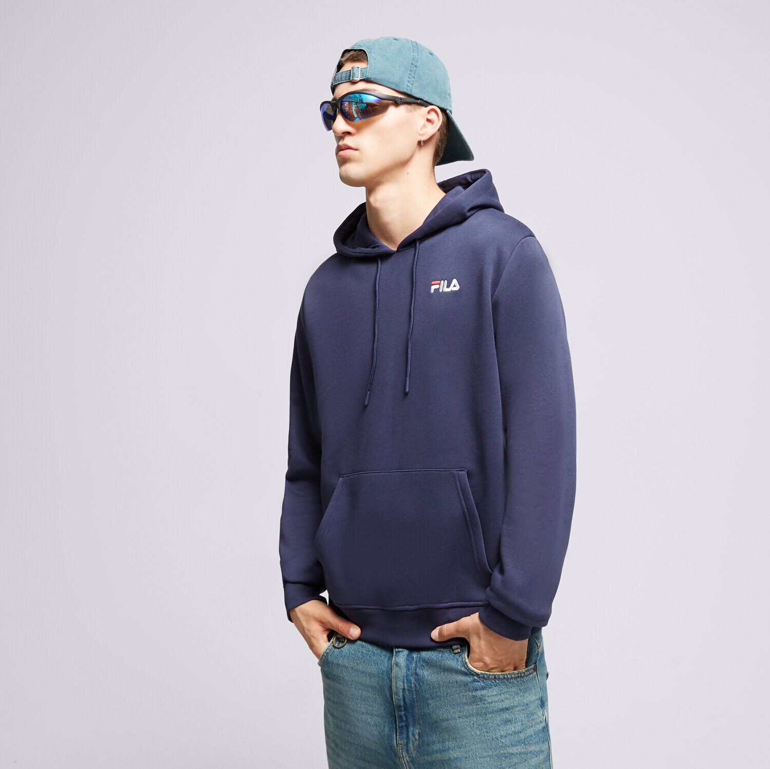 Bărbați bluză FILA BLUZĂ CU GLUGĂ RENDER FW23SPM198410 Bleumarin