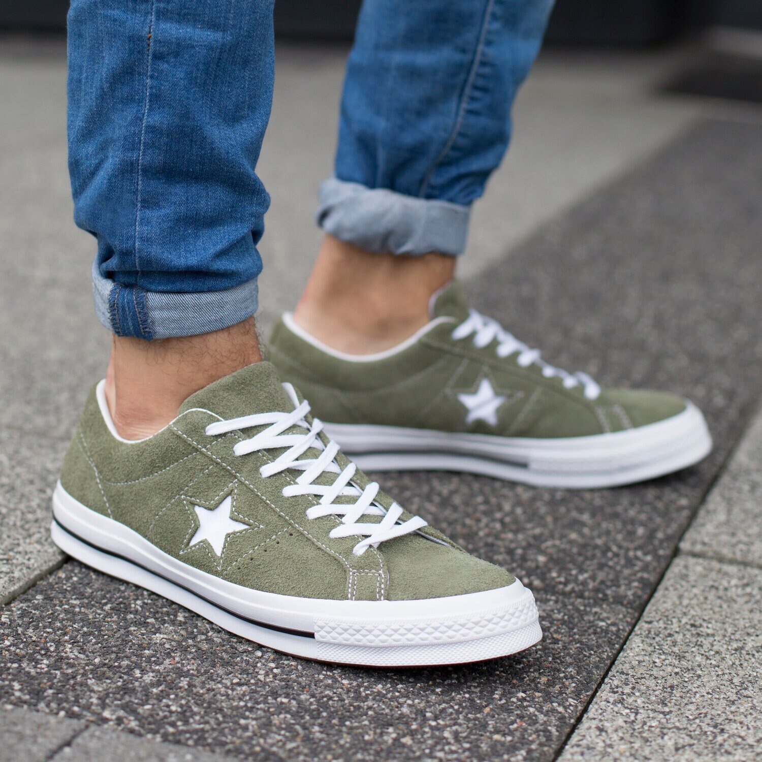CONVERSE ONE STAR C161576M ✓ Verde Bărbați Sizeer Romania ✪