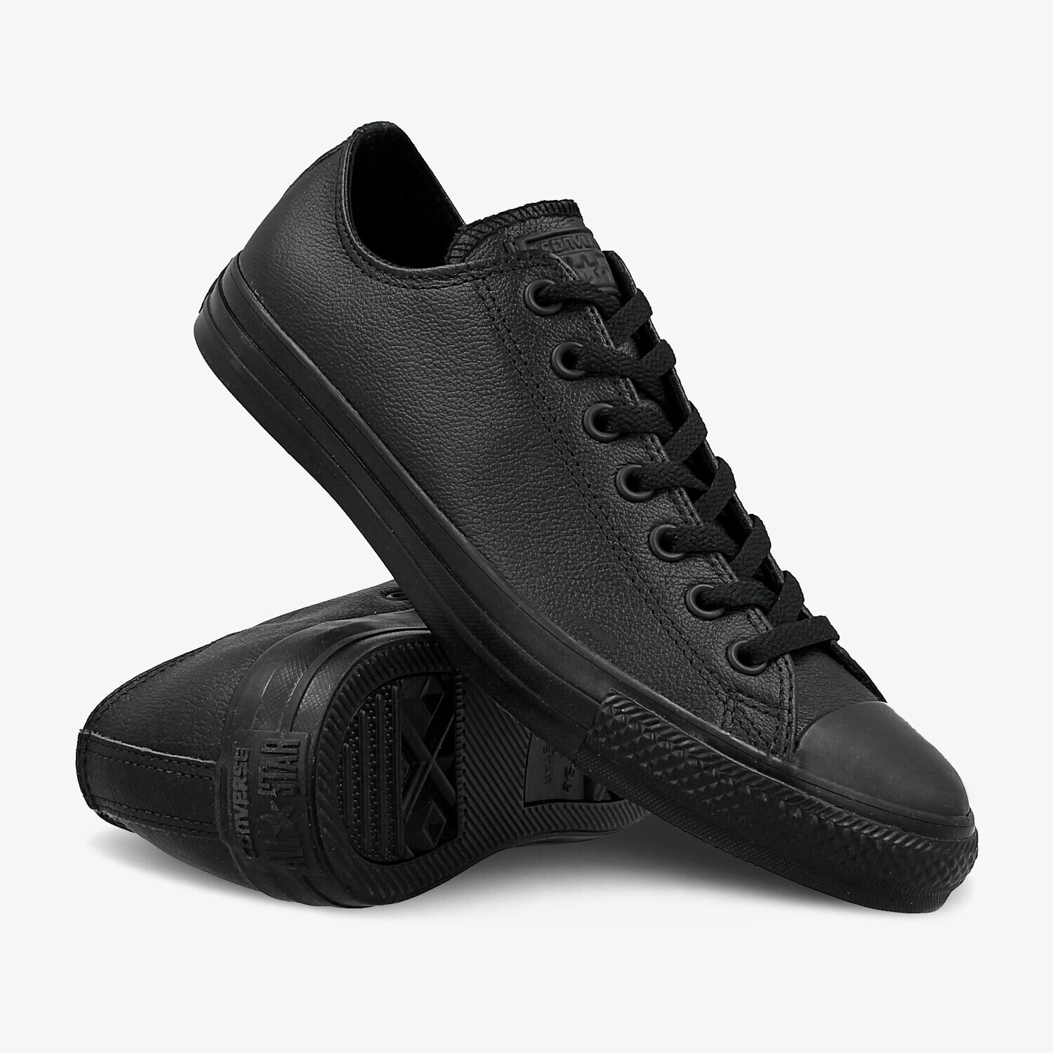 CONVERSE CHUCK TAYLOR ALL STAR OX LEATHER MONO 135253C ✓ Negru