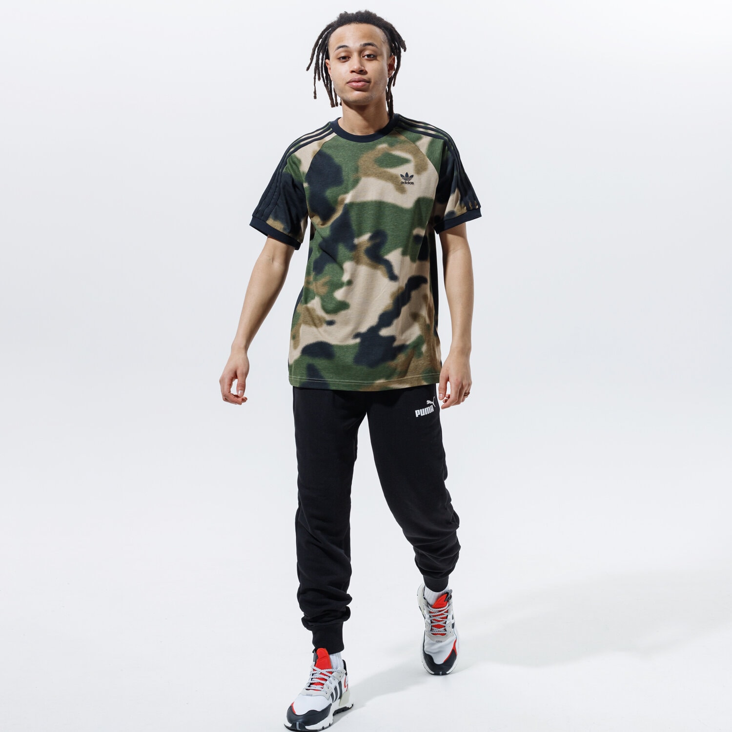 ADIDAS TRICOU CAMO AOP CALI T GN1882 ✓ Kaki | Bărbați Tricouri