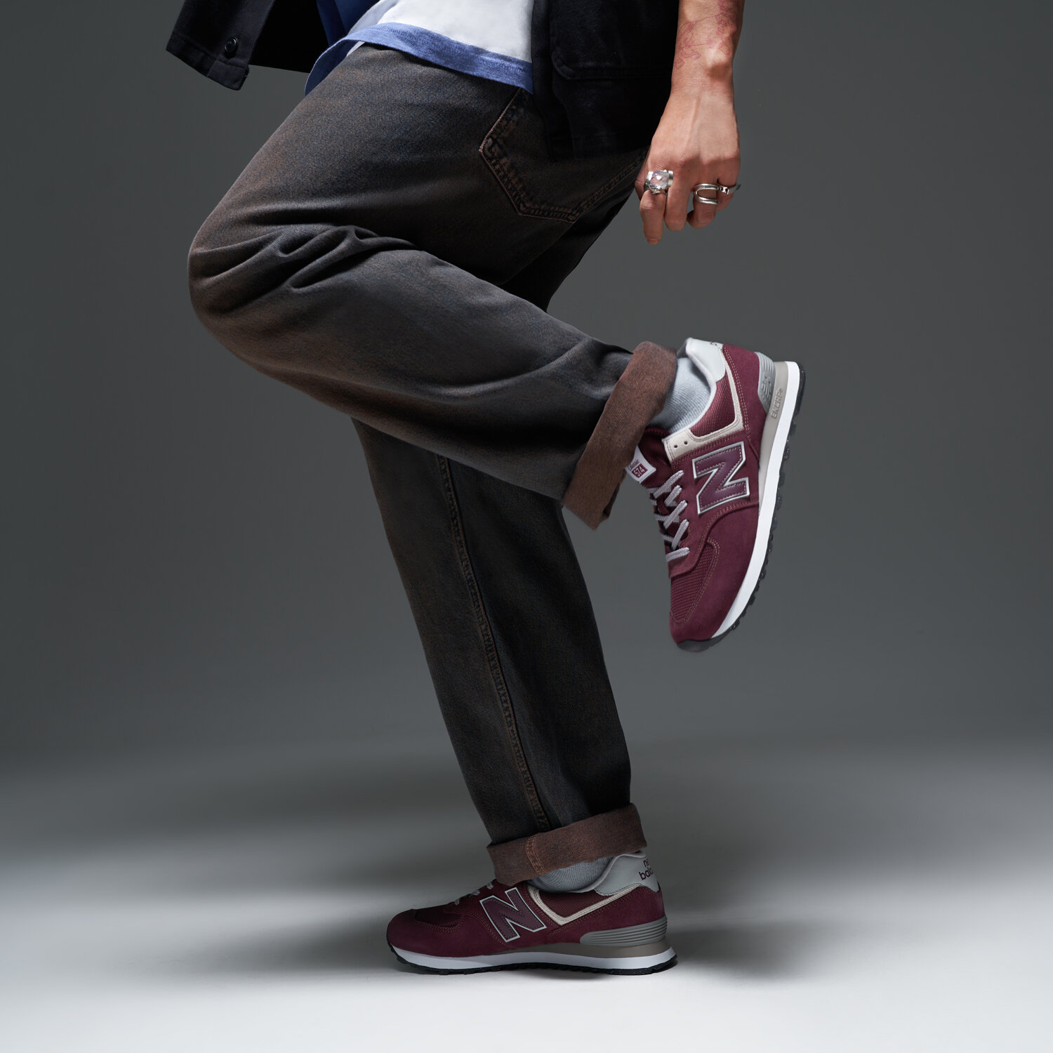 NEW BALANCE 574 ML574EVM ✓ Bordo | Bărbați Sneakers | Sizeer