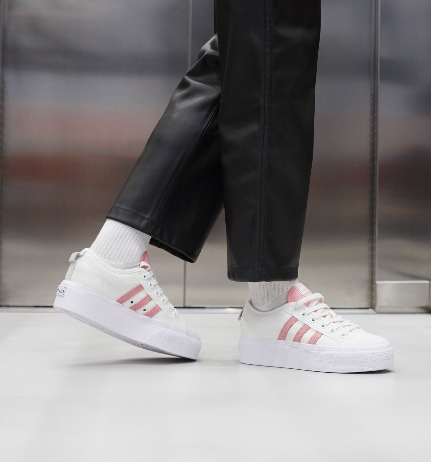 ADIDAS NIZZA PLATFORM W FZ6188 ✓ Alb | Femei Teniși | Sizeer