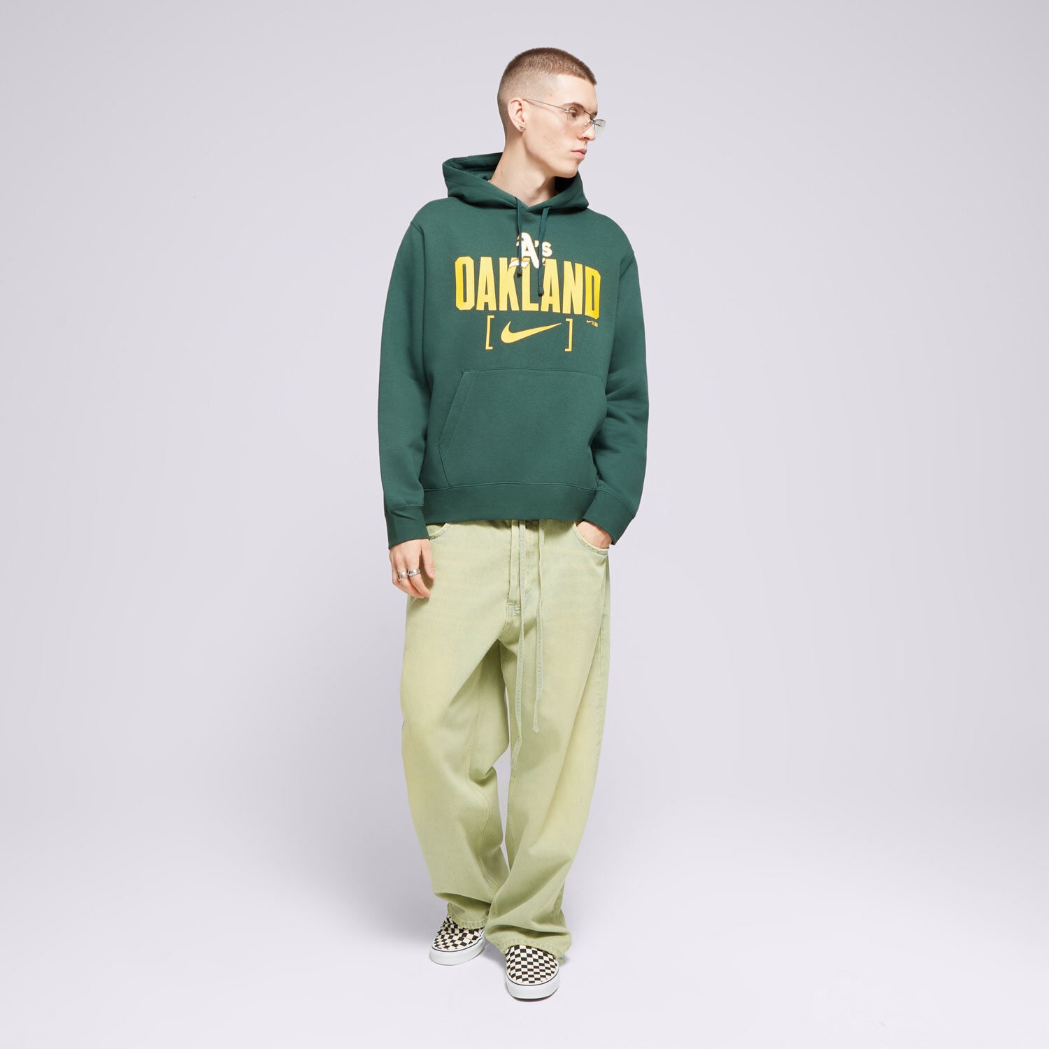NIKE BLUZĂ CU GLUGĂ OAKLAND ATHLETICS MLB NKDK-3EY-FZ-1TG ✓ Verde