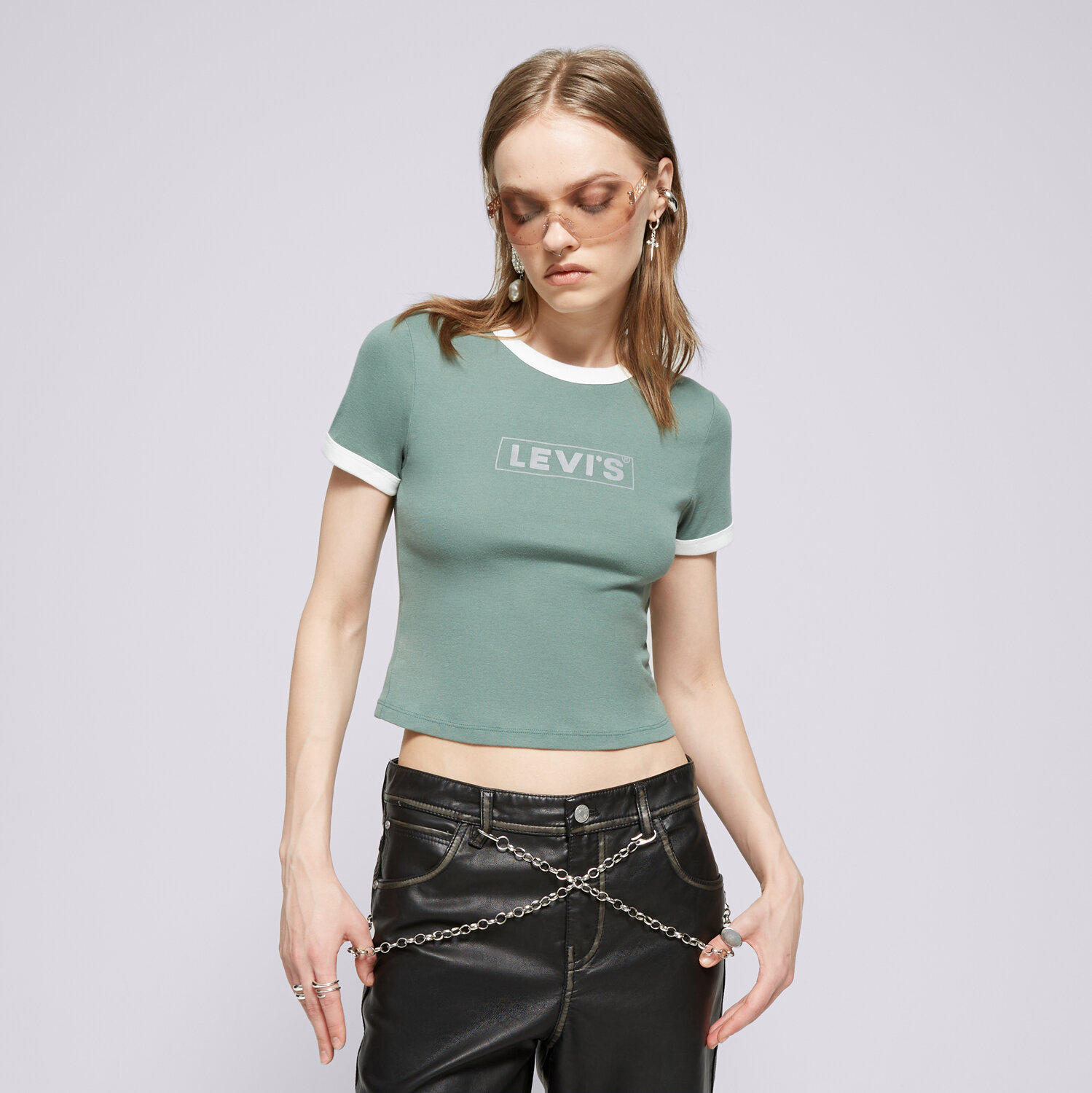 Levi's Tricou Graphic Ringer Mini Tee Greens