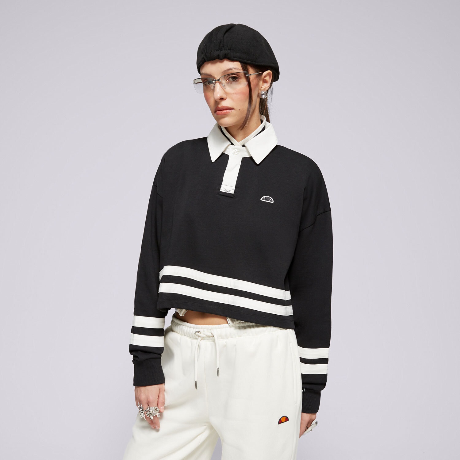 Ellesse Polo Sombustieră Cropped Rugby Top Blk