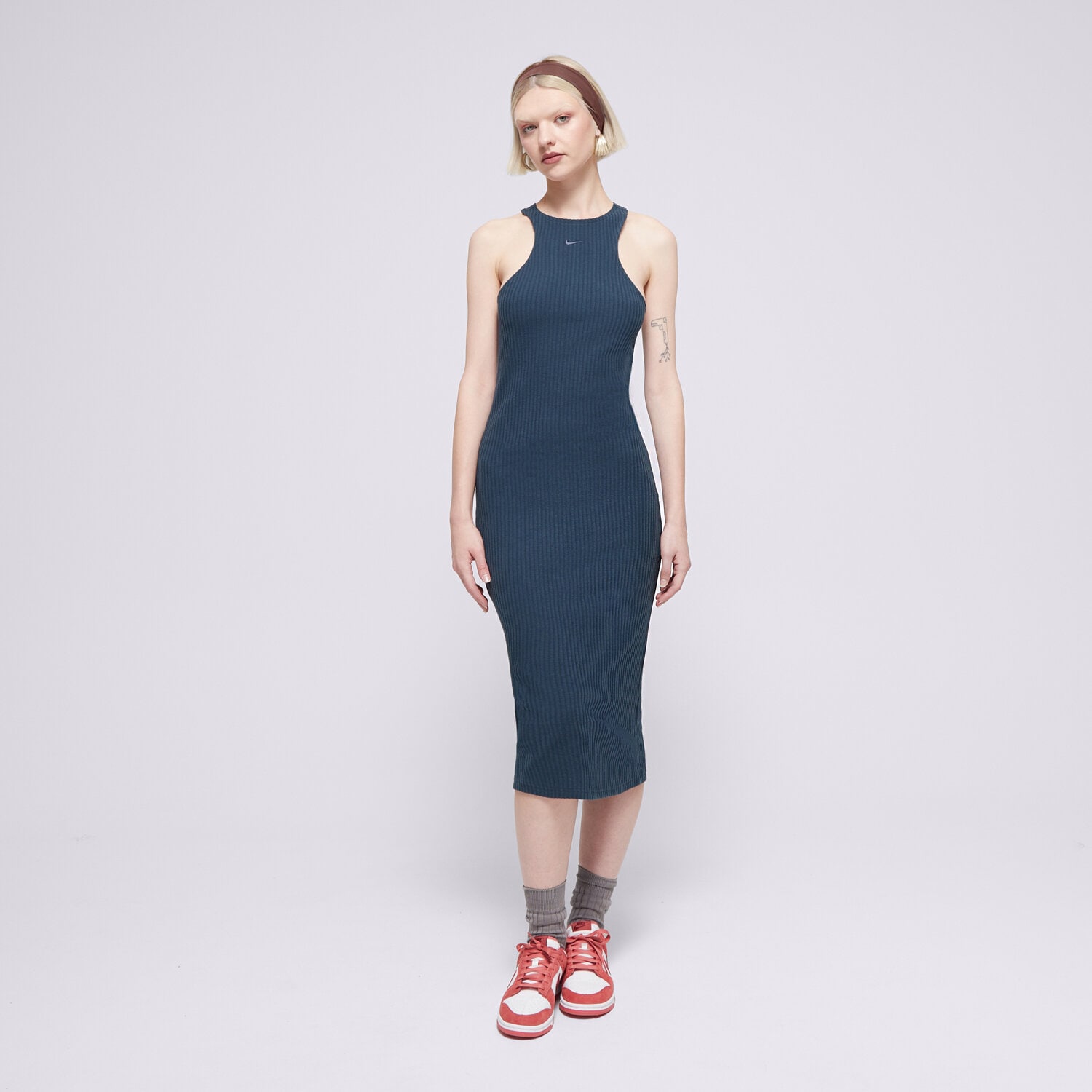Nike Rochie W Nsw Nk Chll Knt Rib Midi Drs