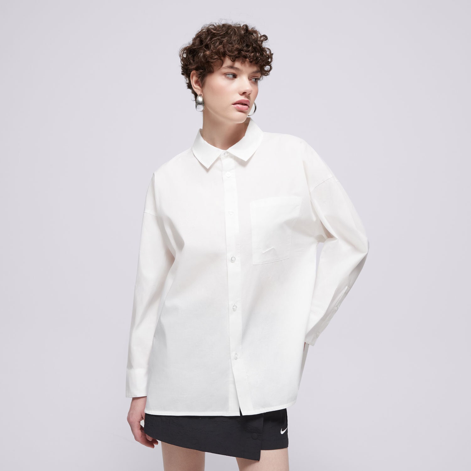 Nike Cămașă W Nsw Nk Chll Ppln Ls Btn Top
