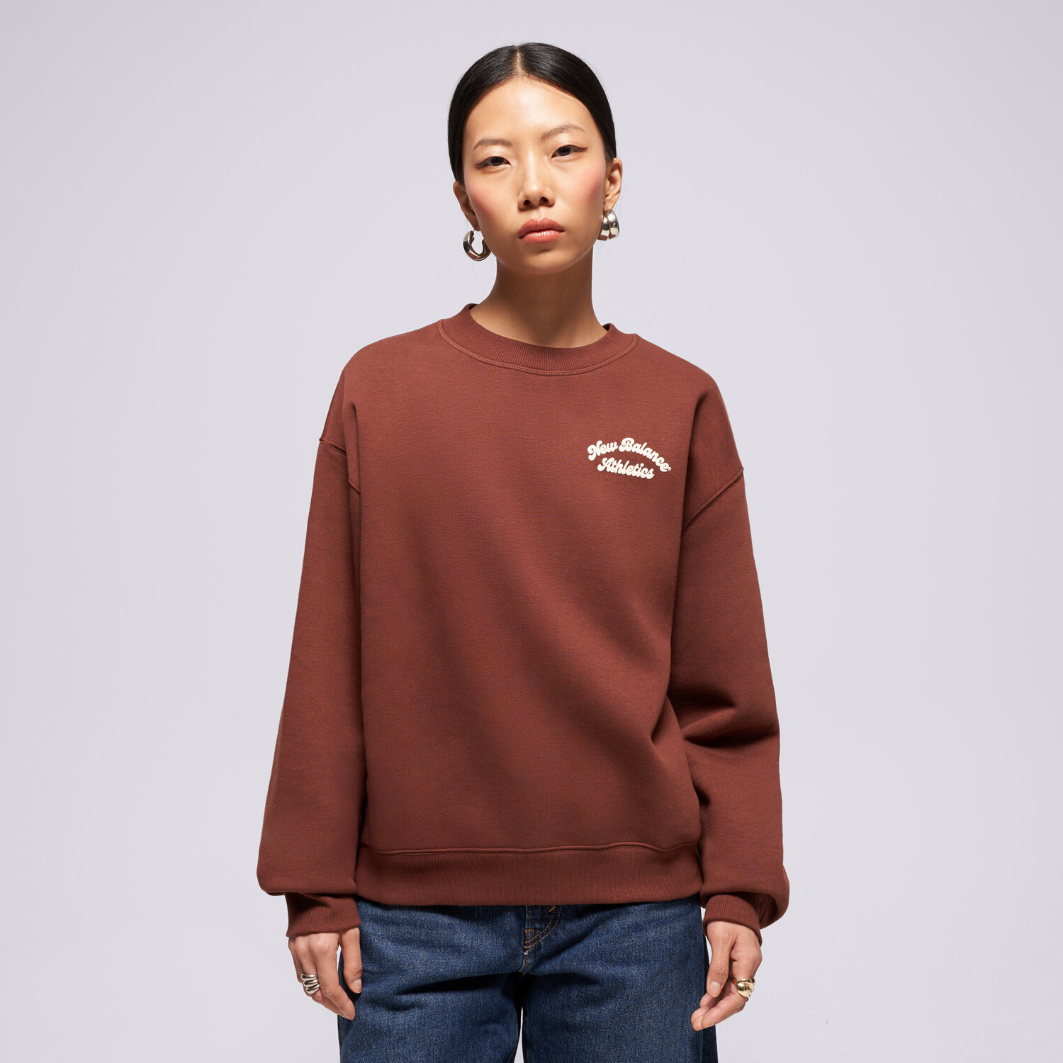 New Balance Bluză Linear Heritage Fleece Crew