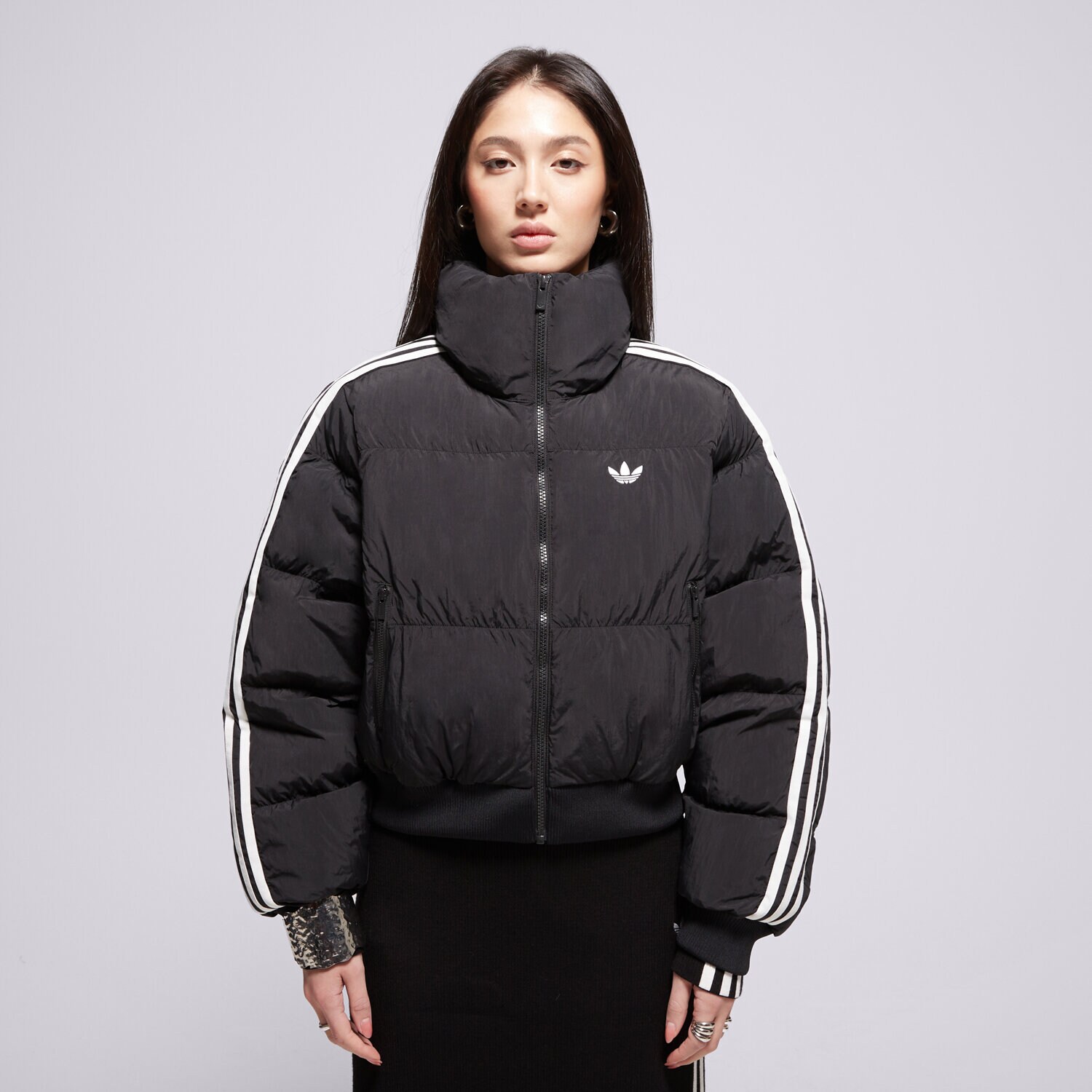 ADIDAS JACHETĂ CROPPED PUFF JX2970 ✓ Negru | Femei Geci iarnă