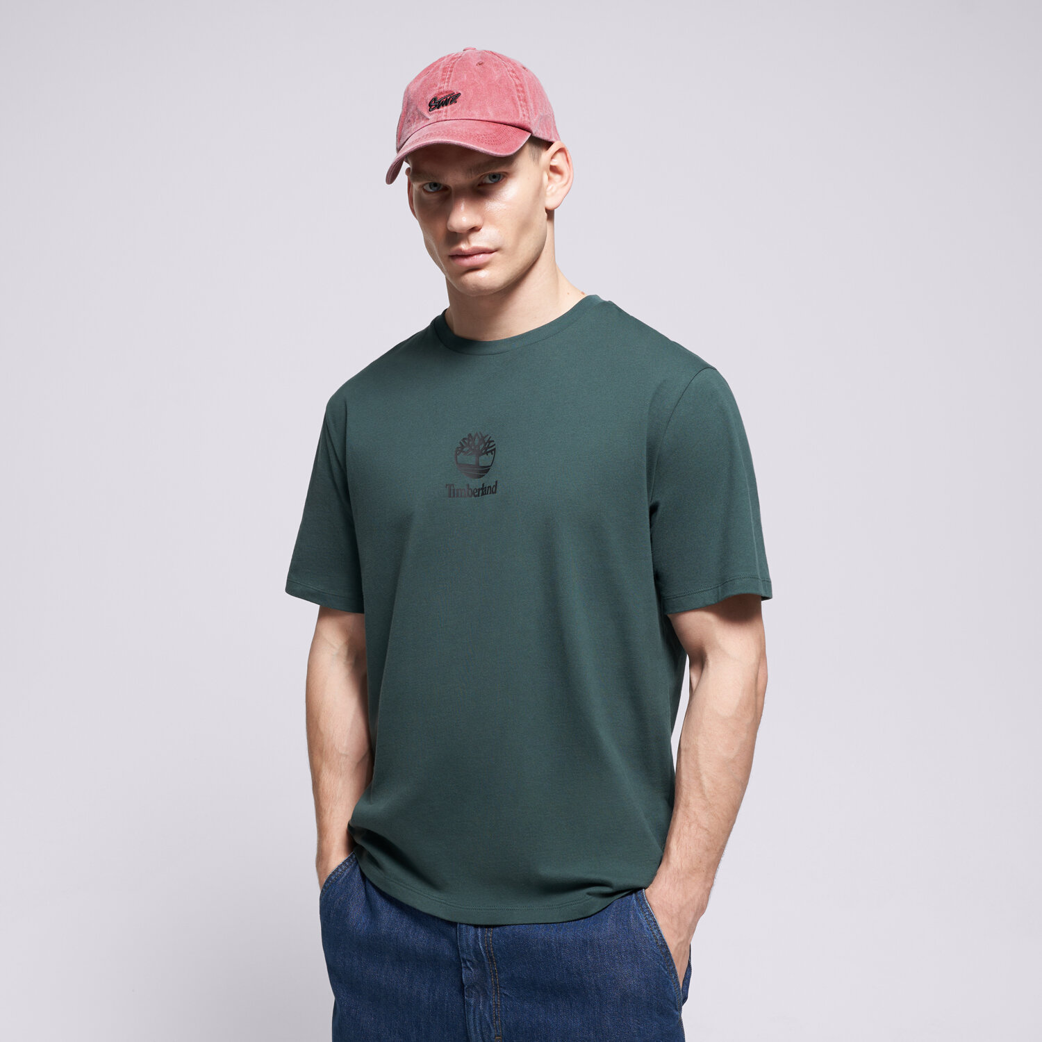 Timberland Tricou New Small Logo Print Ss Tee Green Gables B