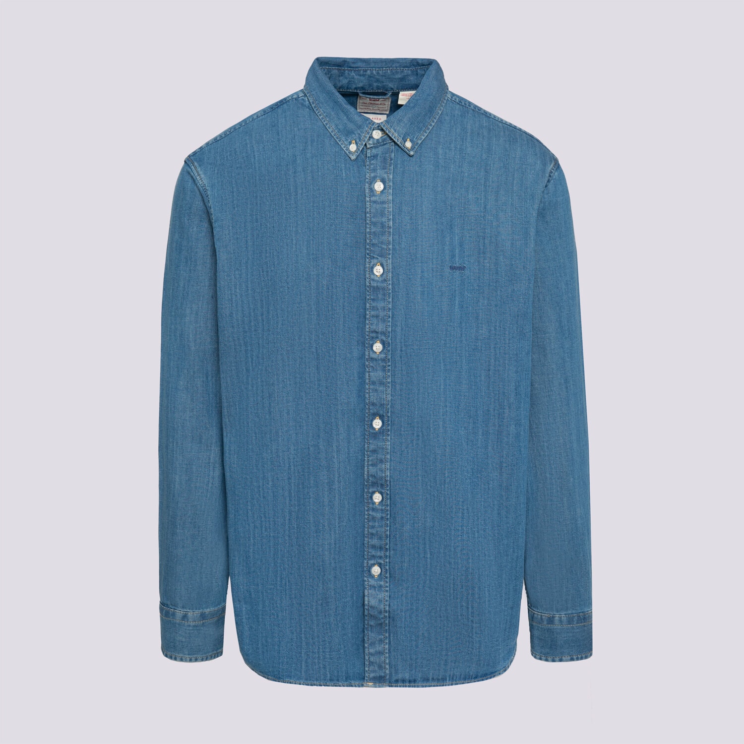 Levis Cămașă Authentic Button Down Med Indigo - Flat Finish