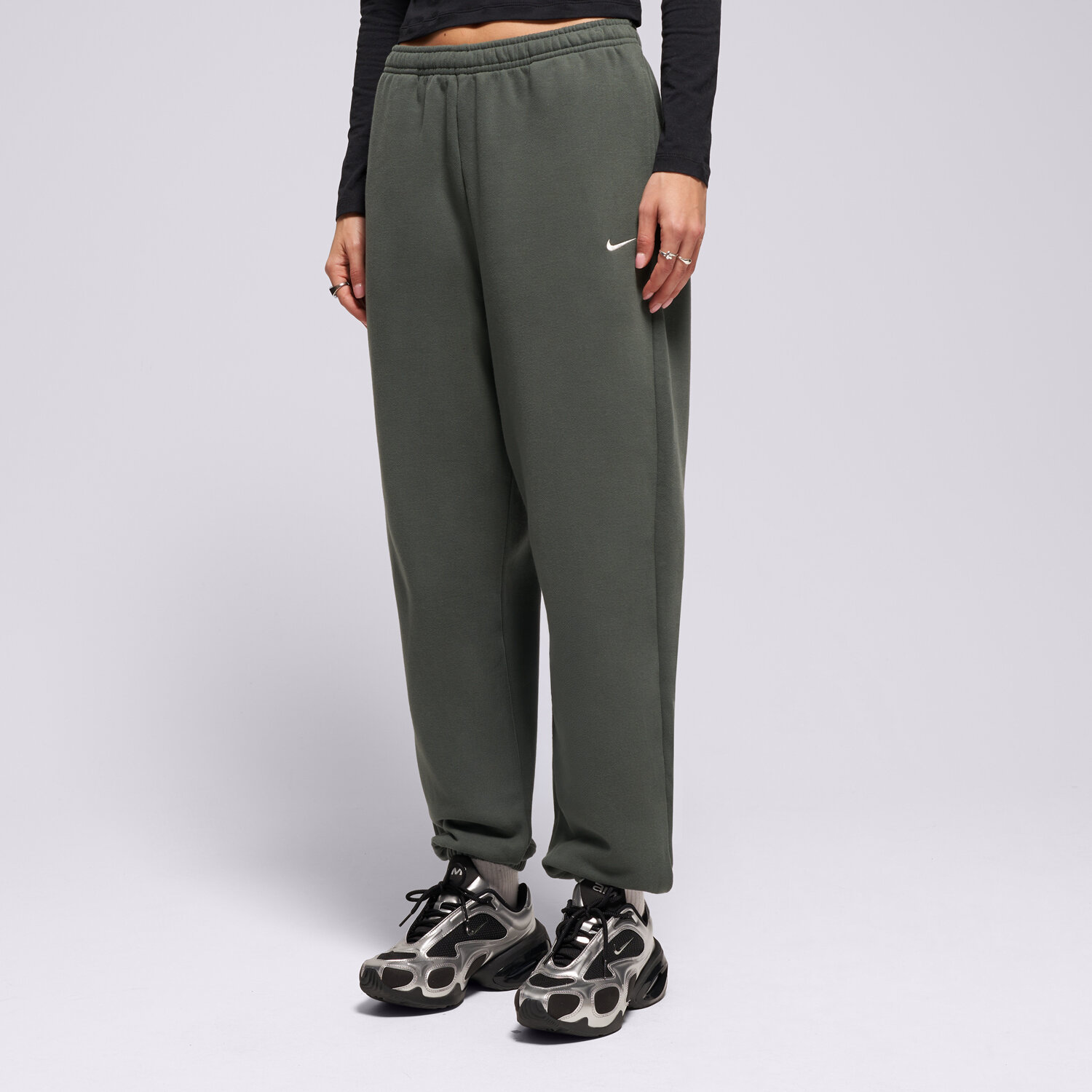 Nike Pantaloni W Nk Stdo Flc Mw Hr Os Cff Pnt