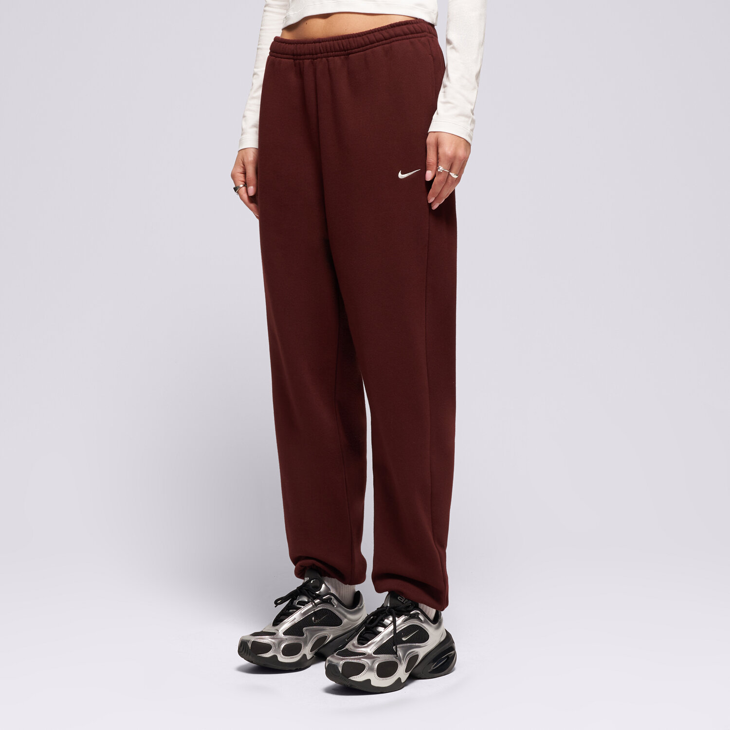 Nike Pantaloni W Nk Stdo Flc Mw Hr Os Cff Pnt