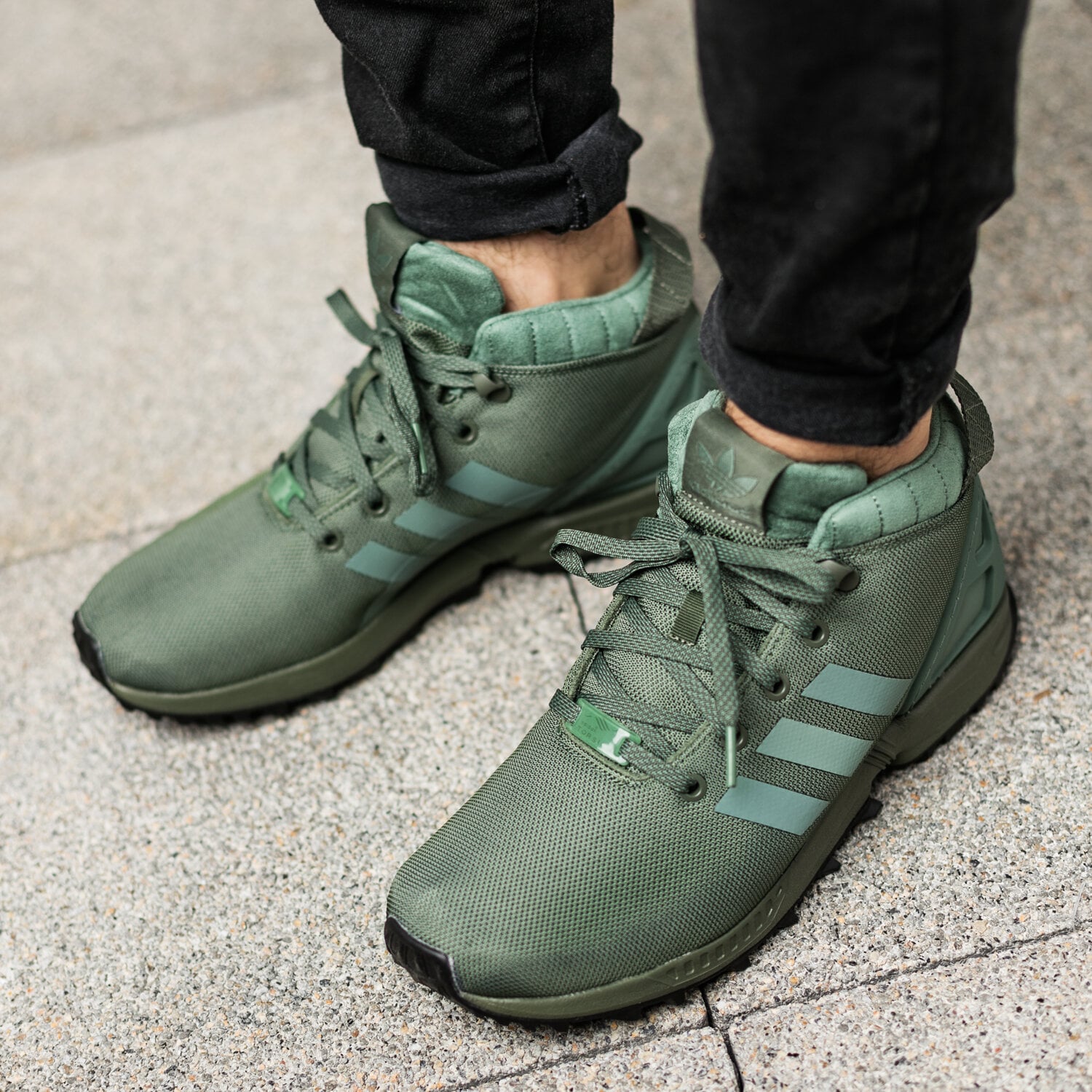 ADIDAS ZX FLUX 5/8 TR BY9434 ✓ Verde | Bărbați Sneakers | Sizeer